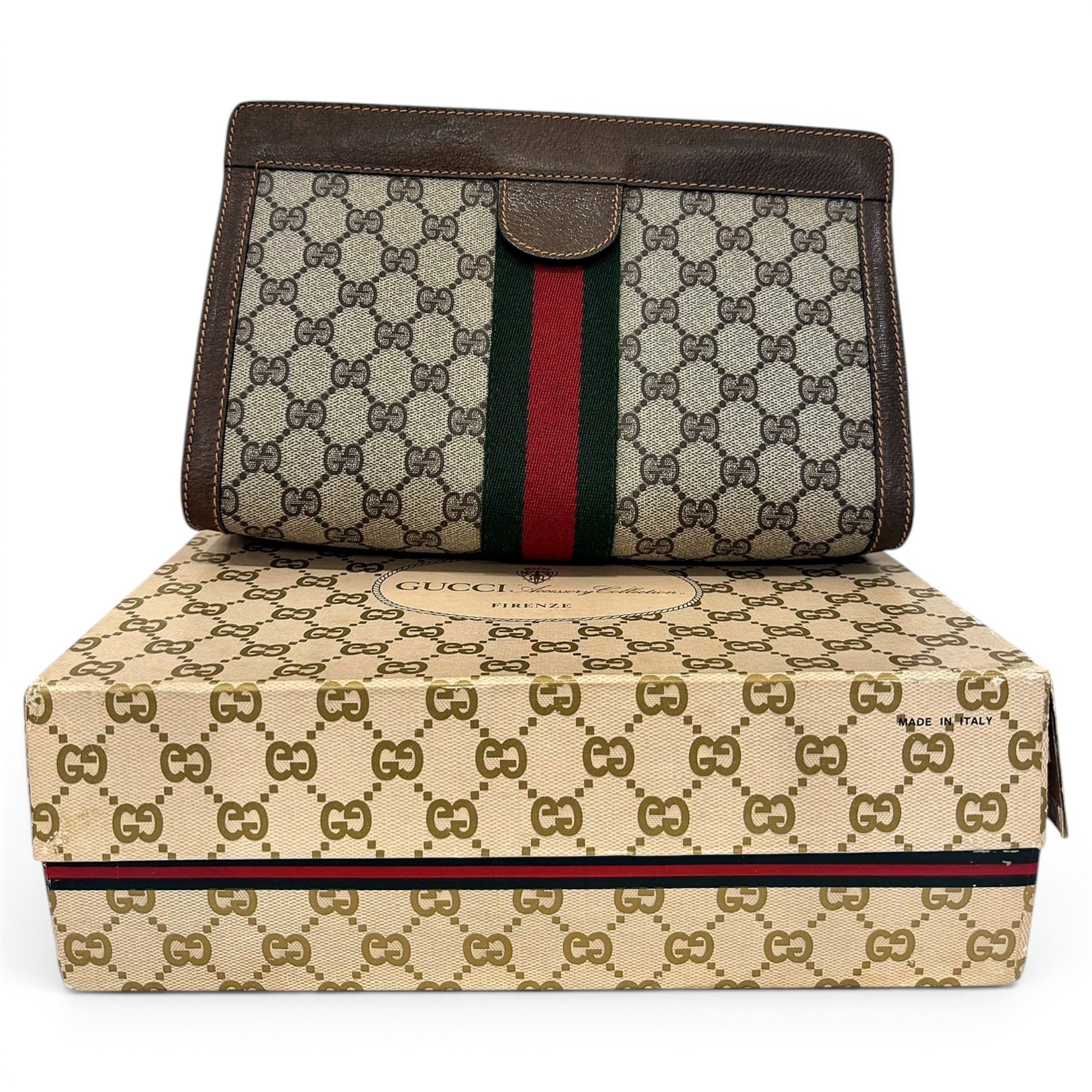 Leather clutch bag