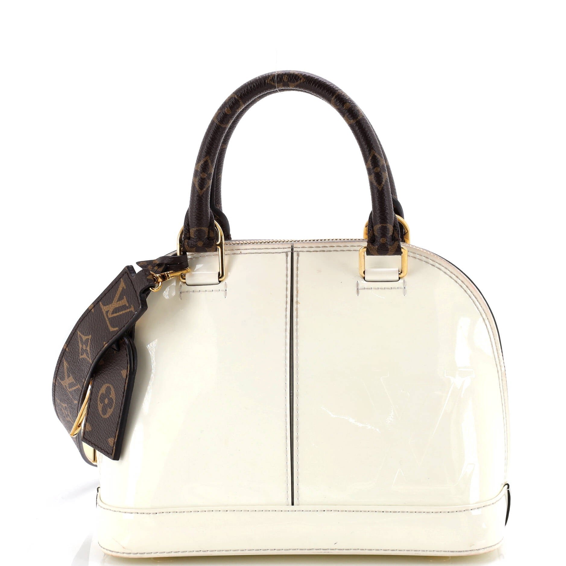 Louis Vuitton Alma Handbag Vernis with Monogram Canvas BB