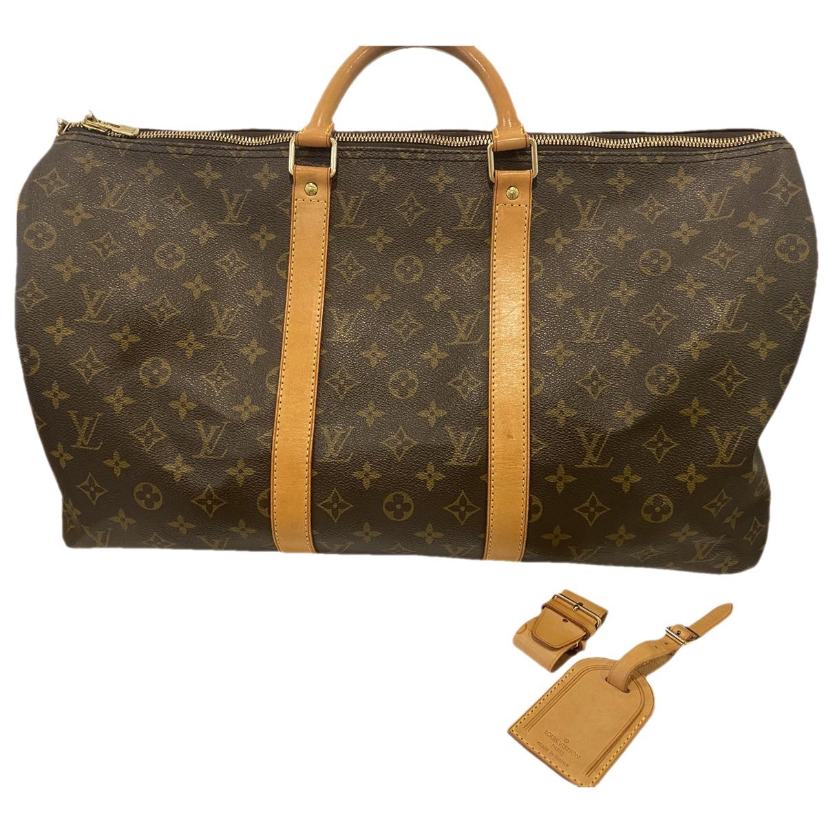 Keepall leather travel bag
