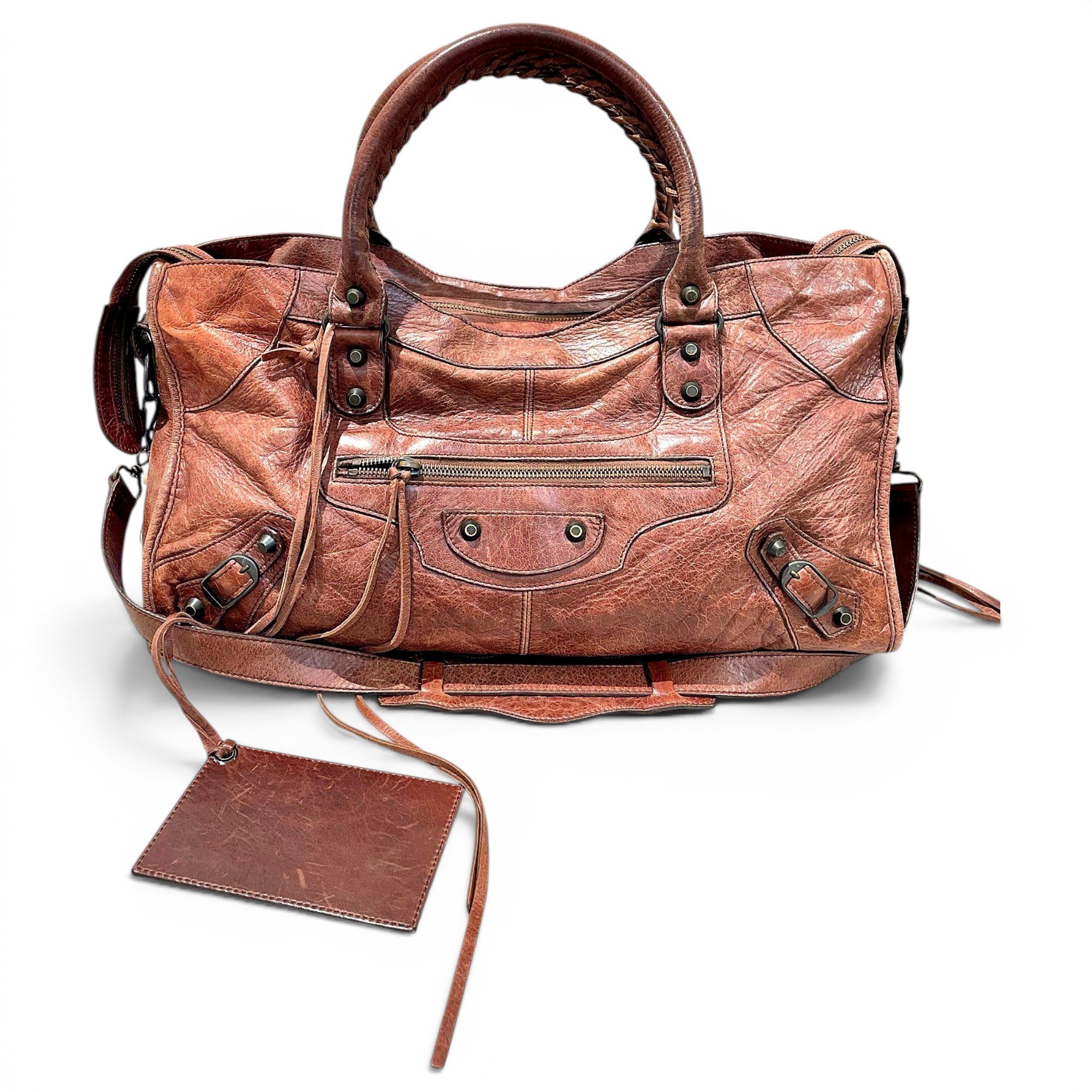 Work leather satchel