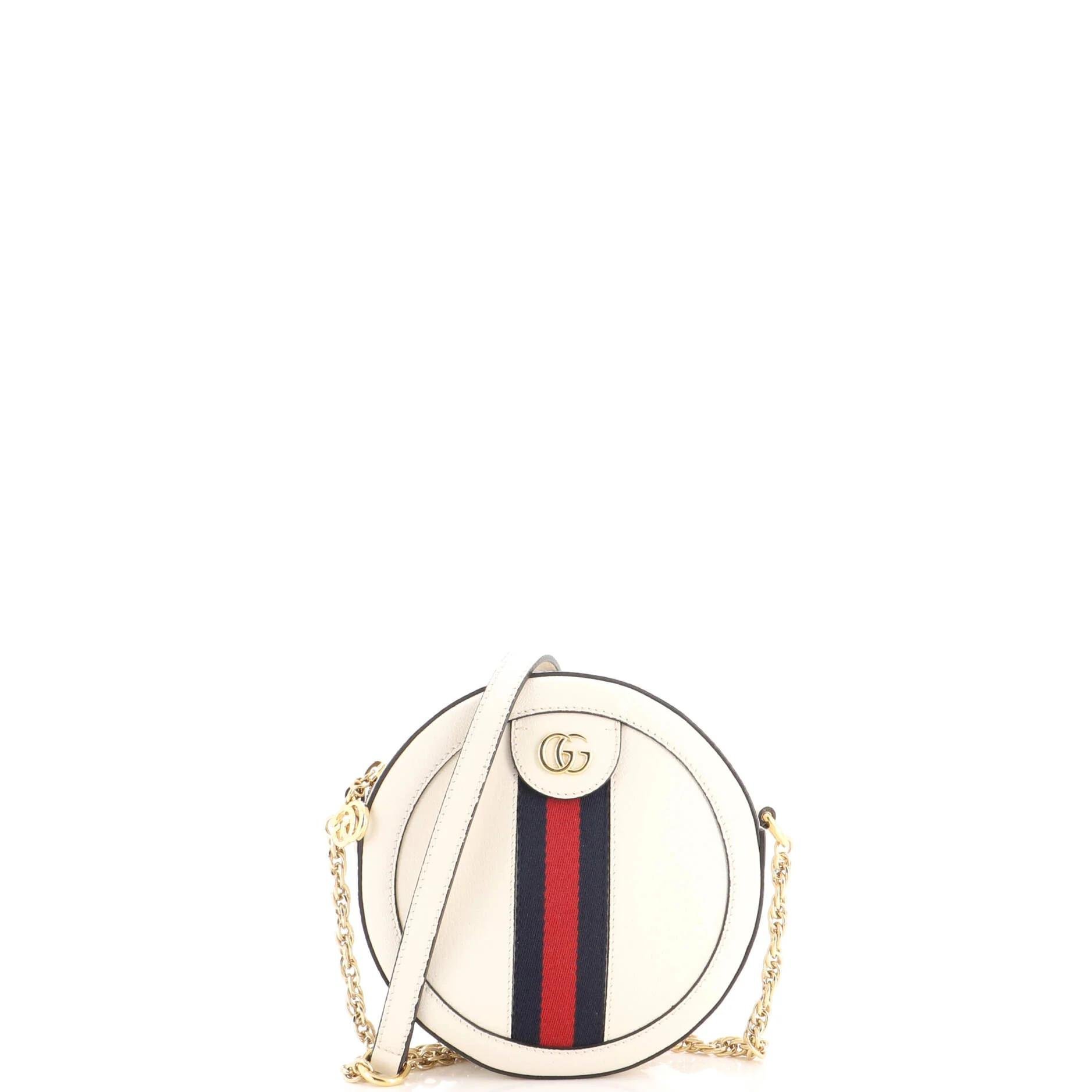 Ophidia Round leather crossbody bag