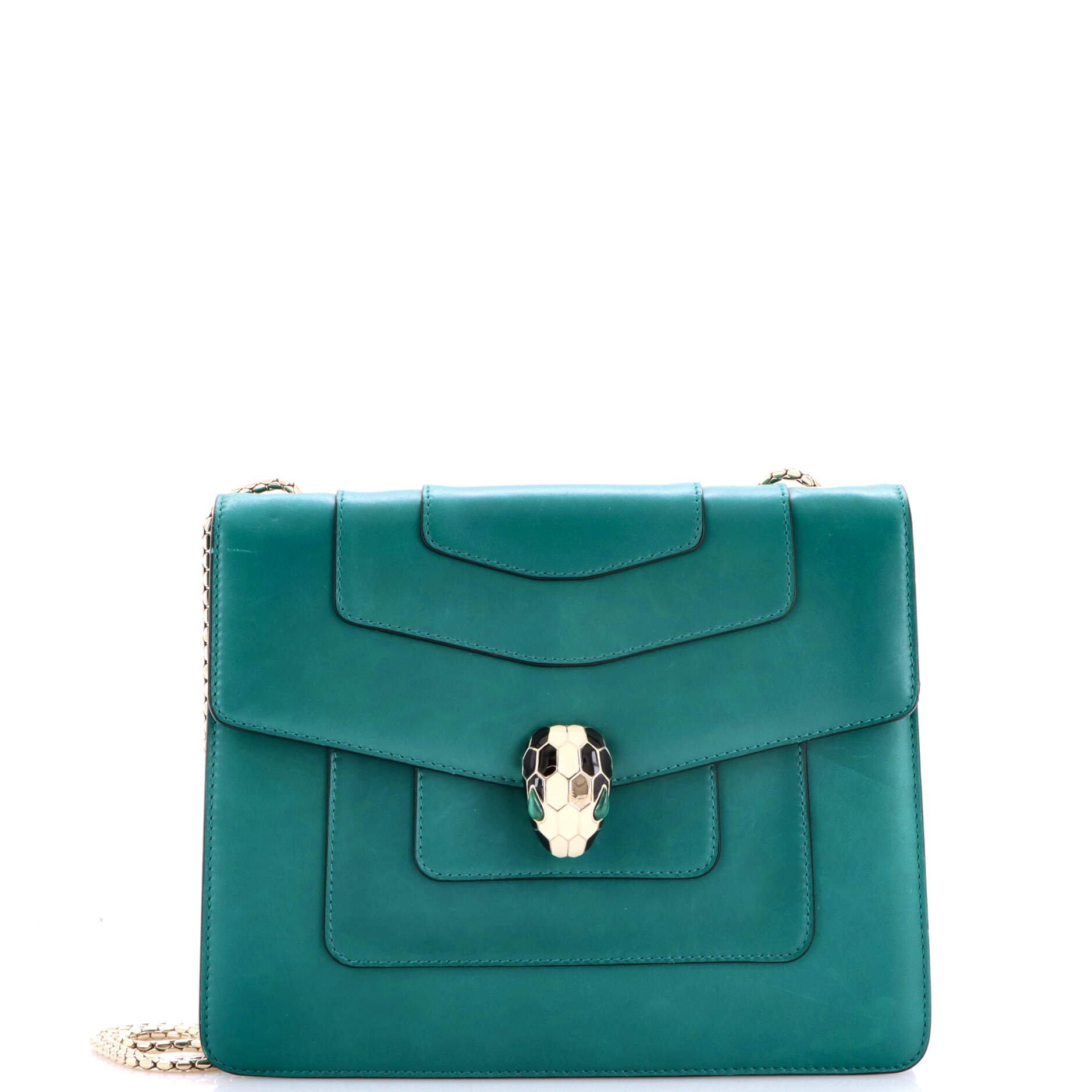 Bvlgari Serpenti Forever Square Shoulder Bag Leather Medium