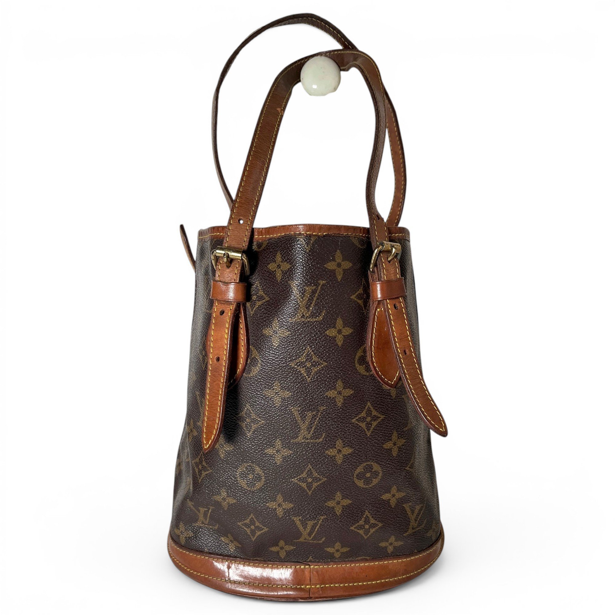 Bucket leather handbag