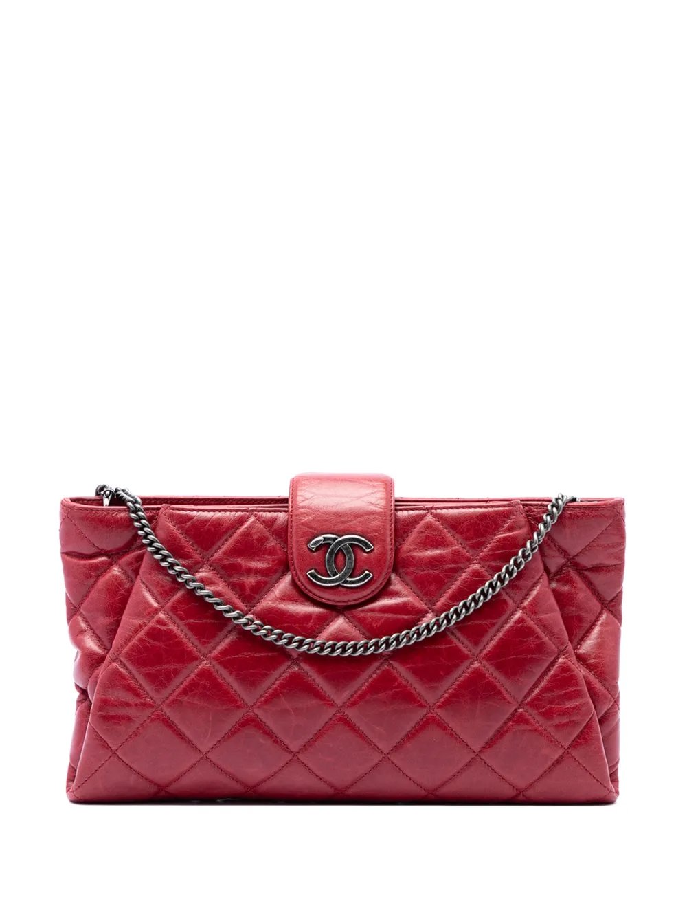 1994 Quilted Glazed Calfskin Coco Pleats Chain Clutch crossbody bag