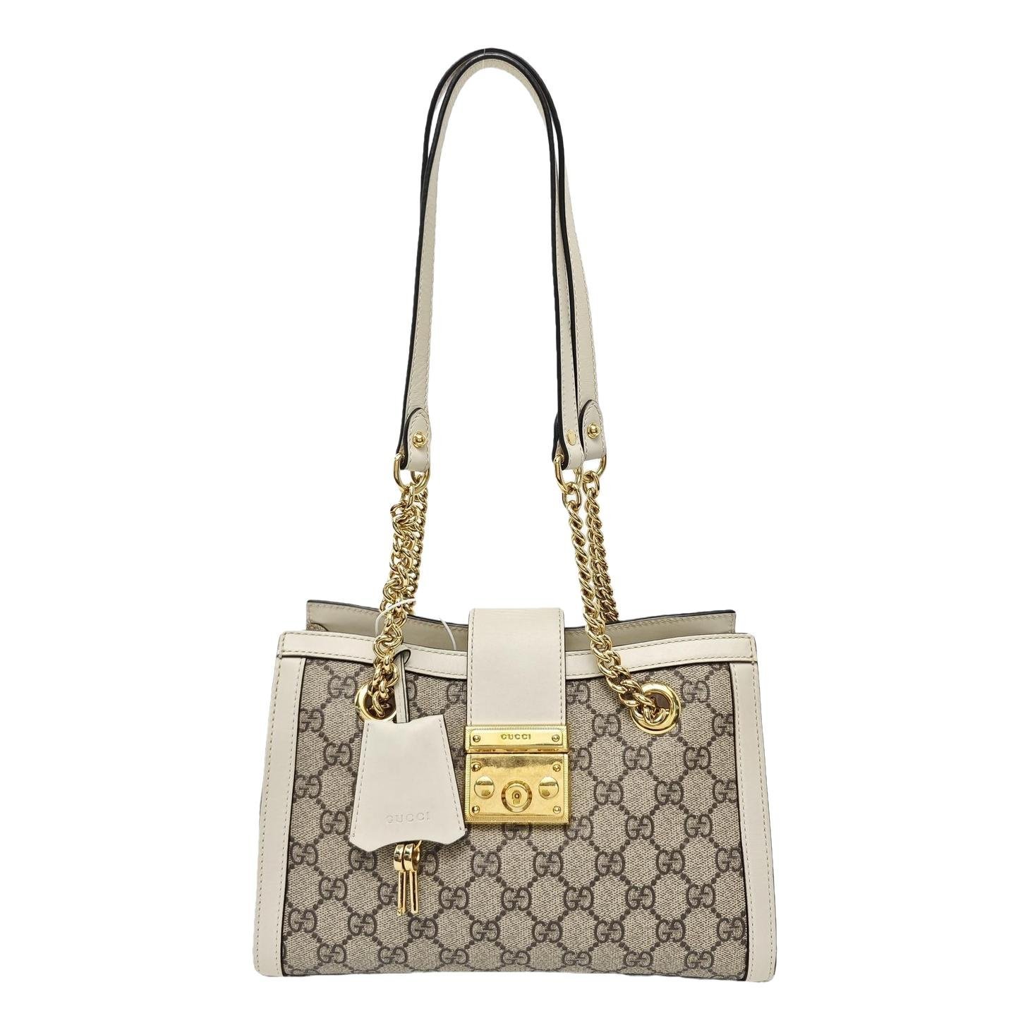 Padlock leather handbag