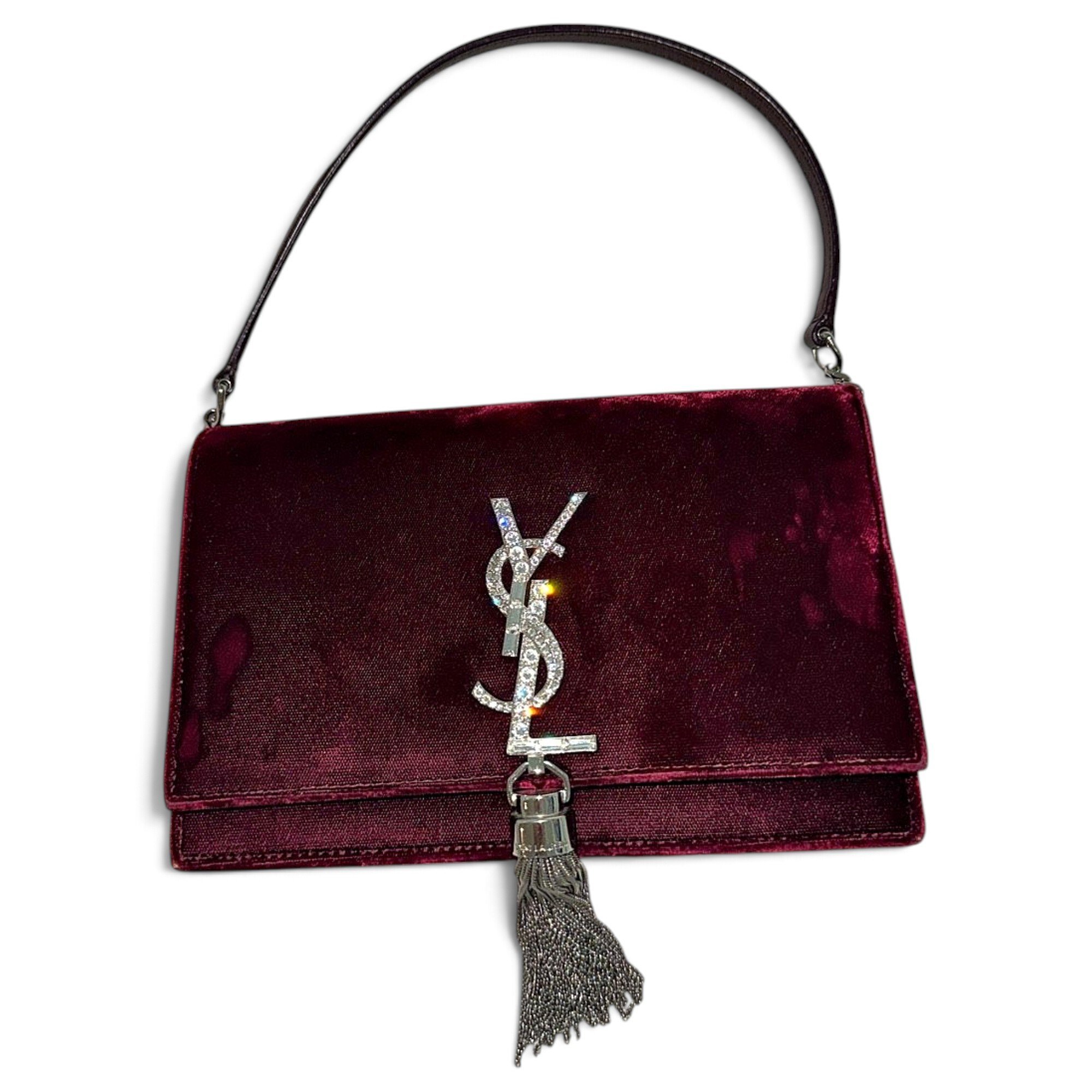 Pompom Kate velvet crossbody bag