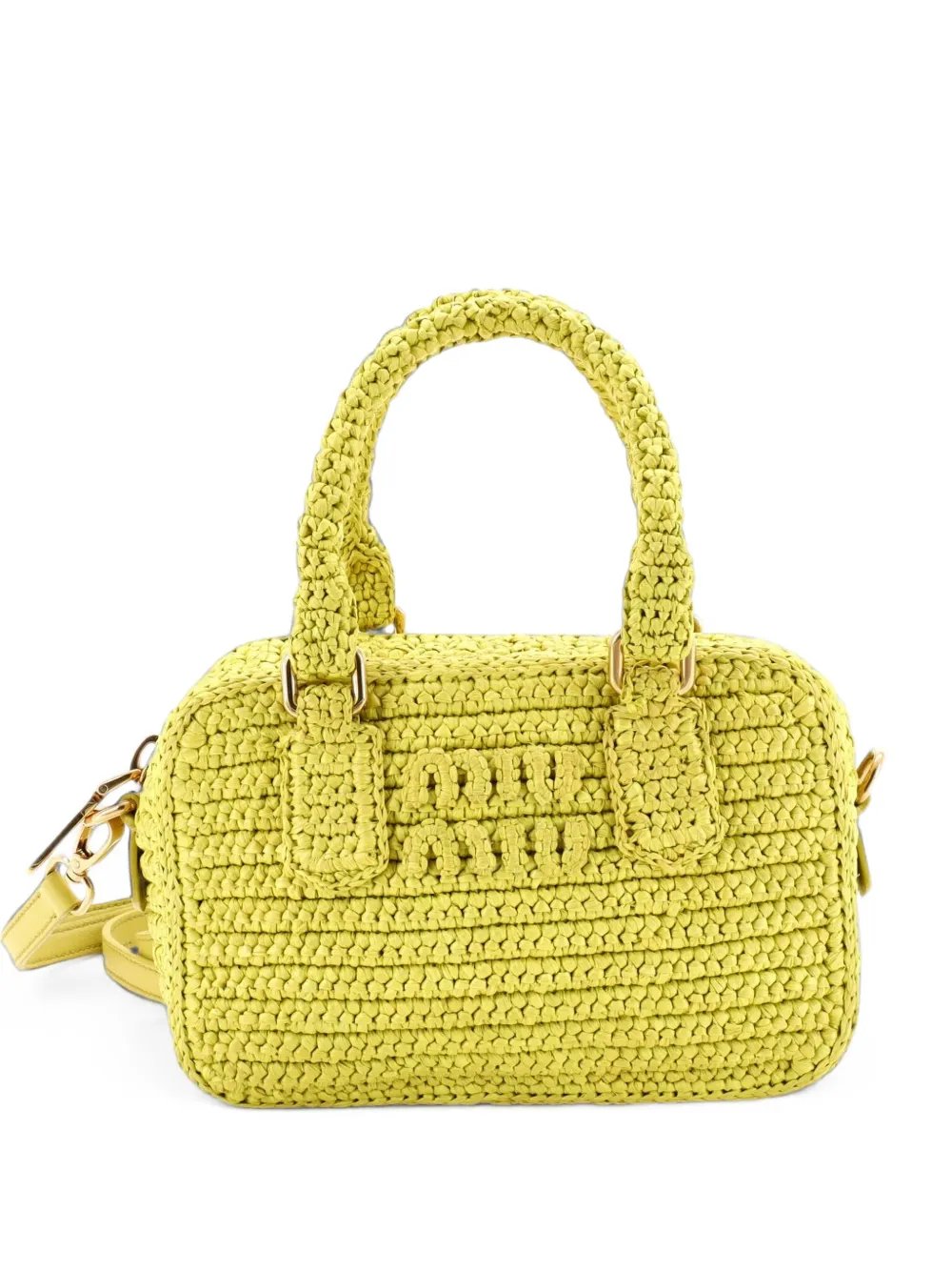 Arcadie Top Handle Bag Crochet Raffia Small satchel