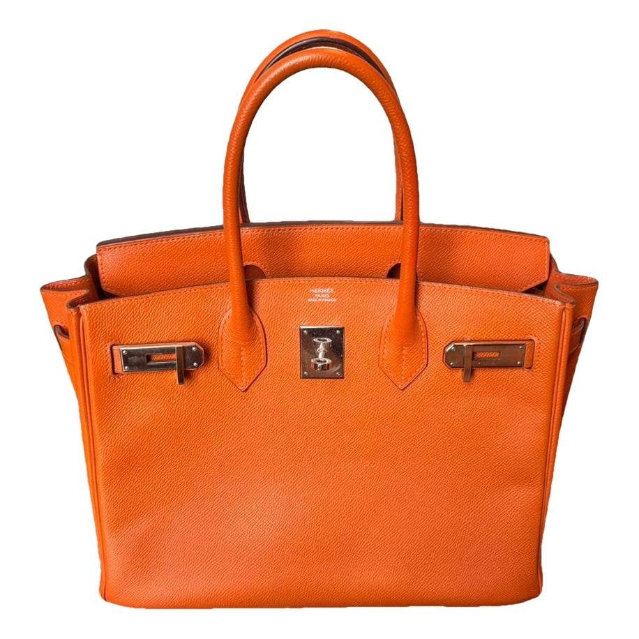 Hermes Birkin 30 Handbag Orange