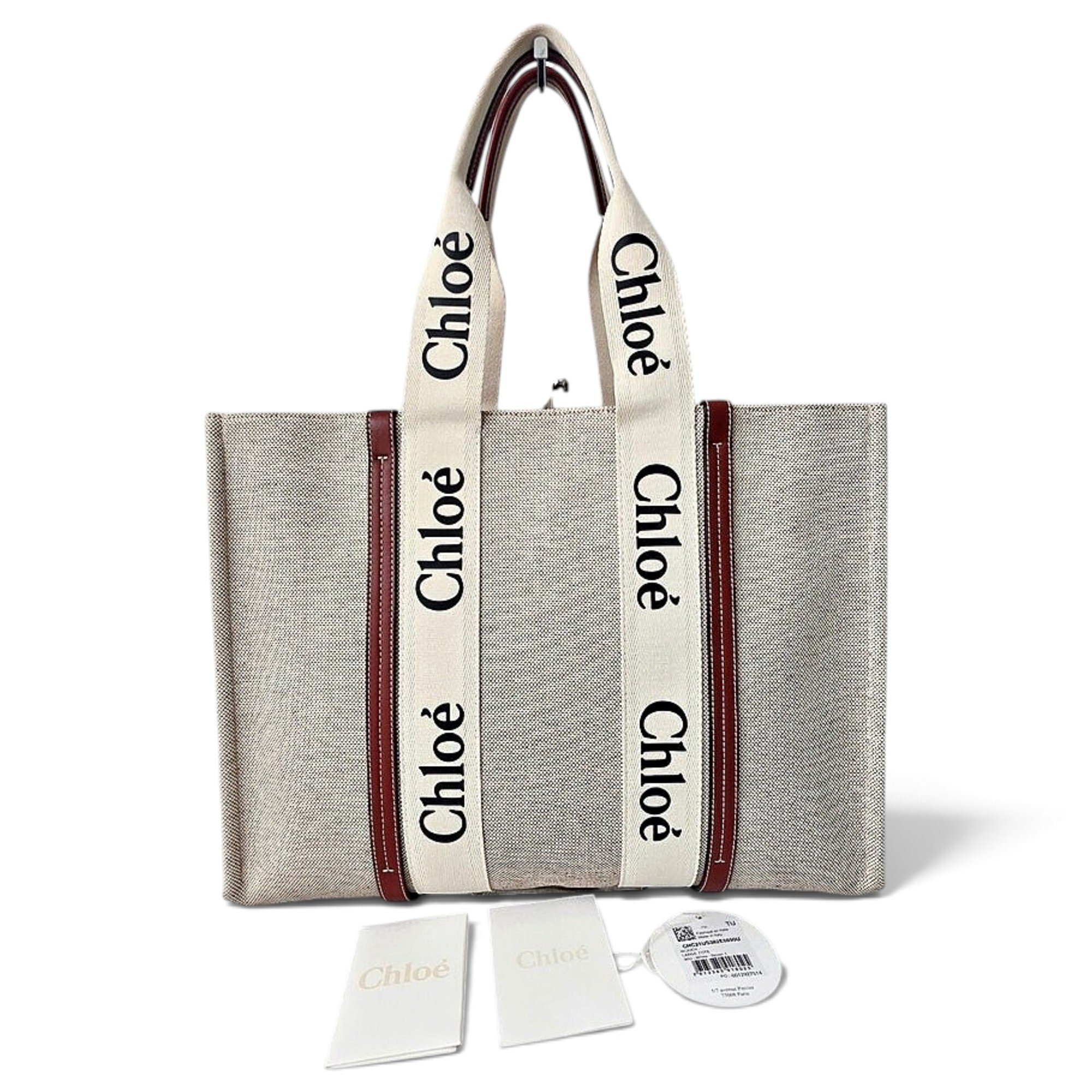 Woody linen tote