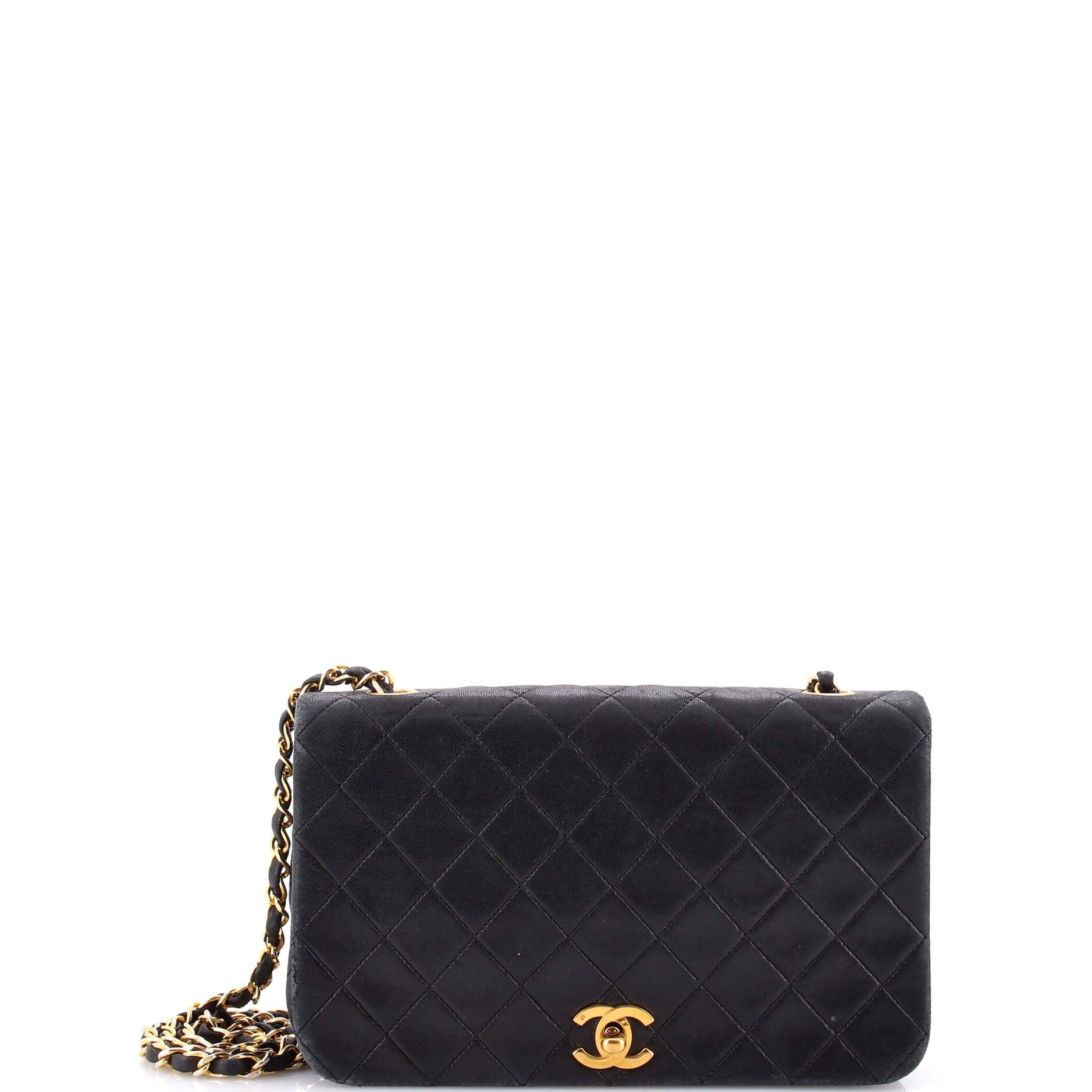 Vintage Full Flap Bag Quilted Lambskin Medium