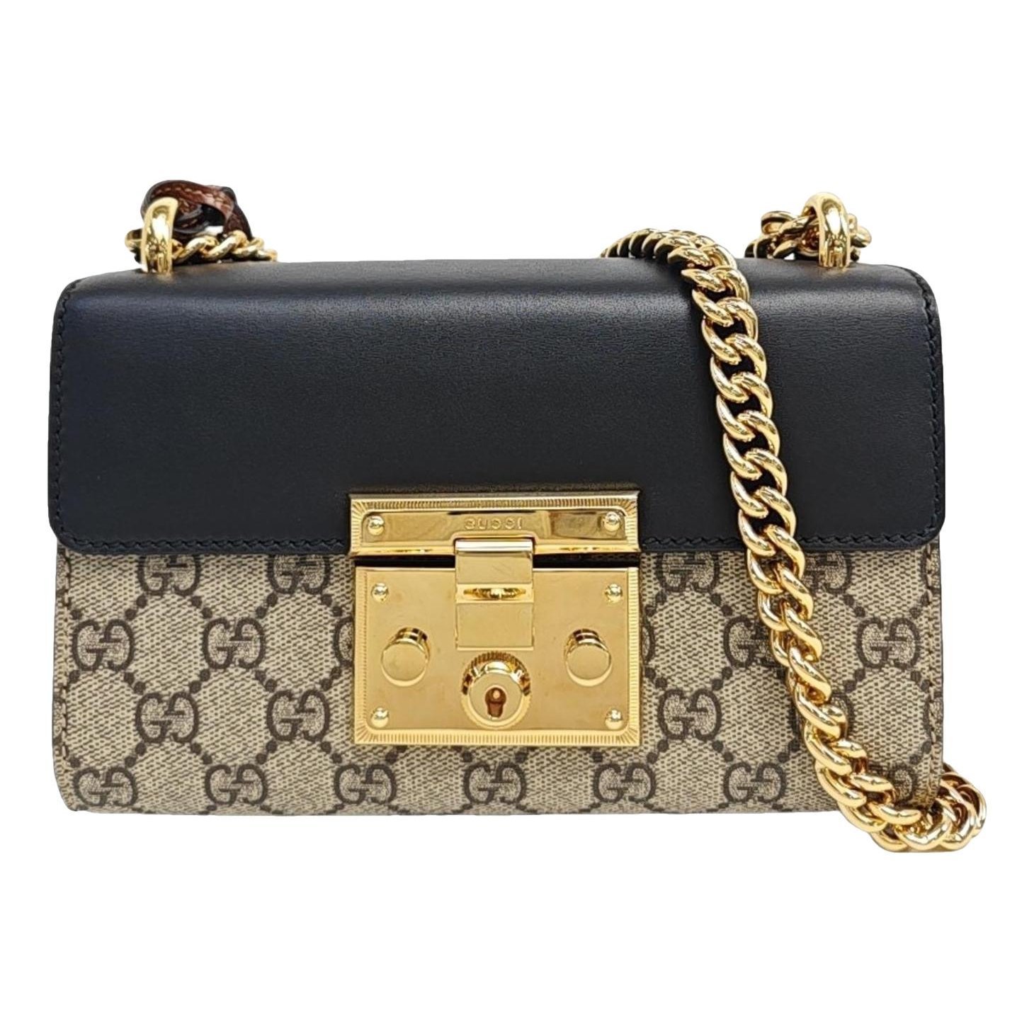 Padlock leather handbag