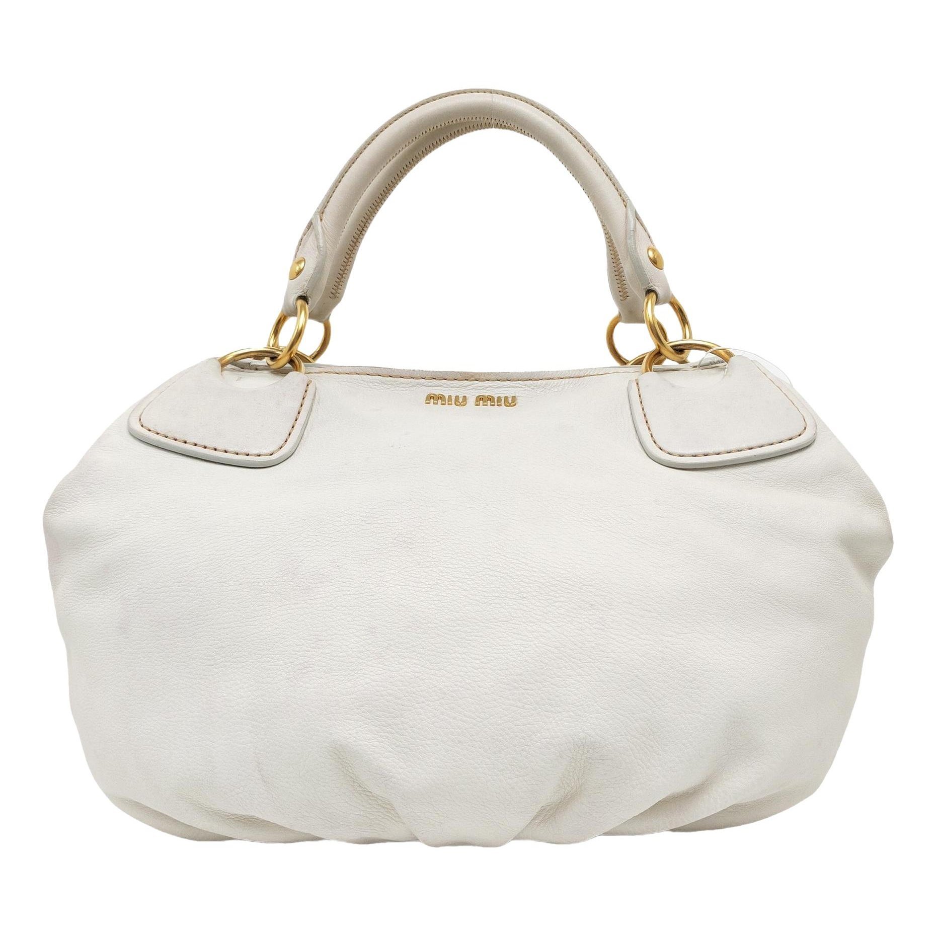 Miu Miu Madras leather tote