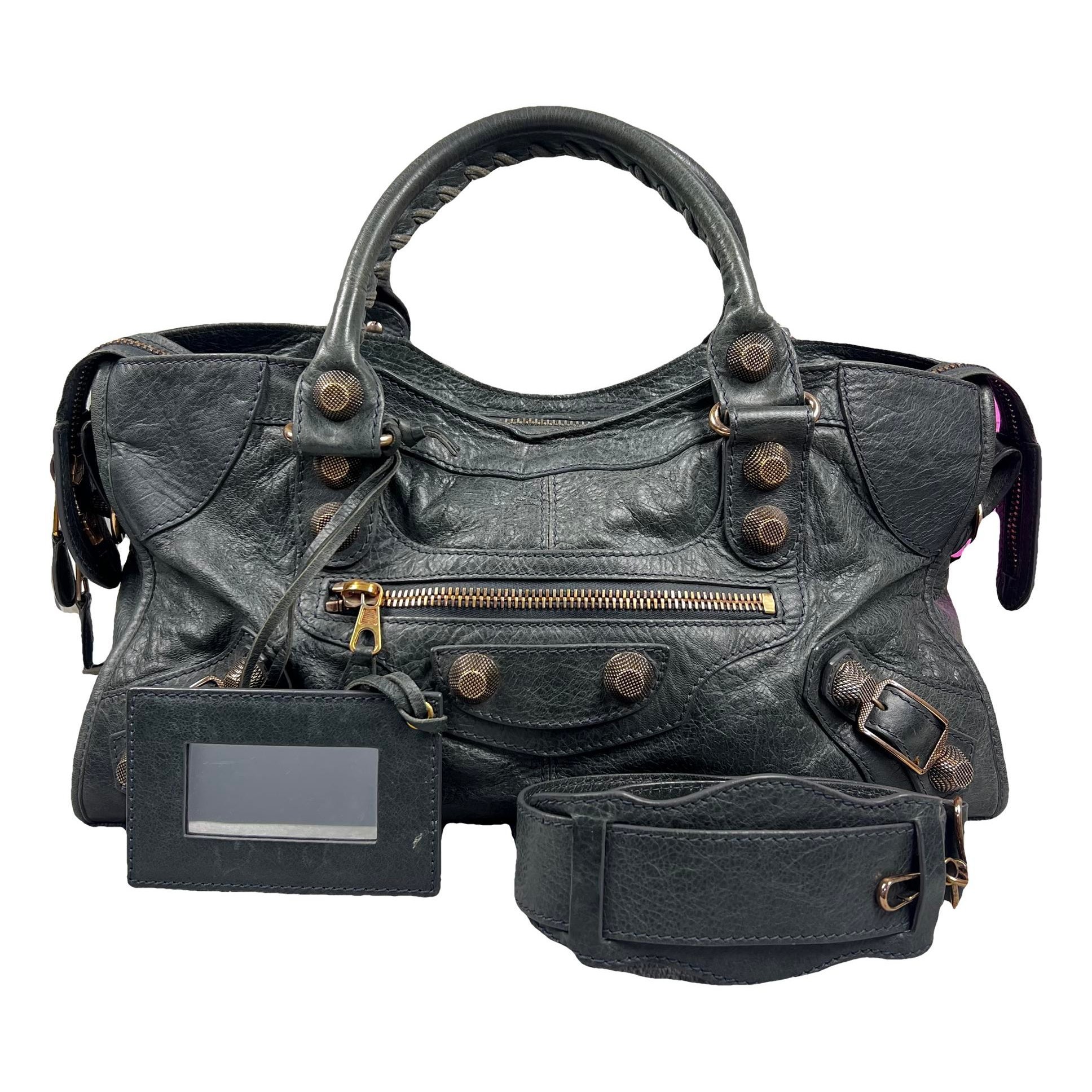 City leather handbag