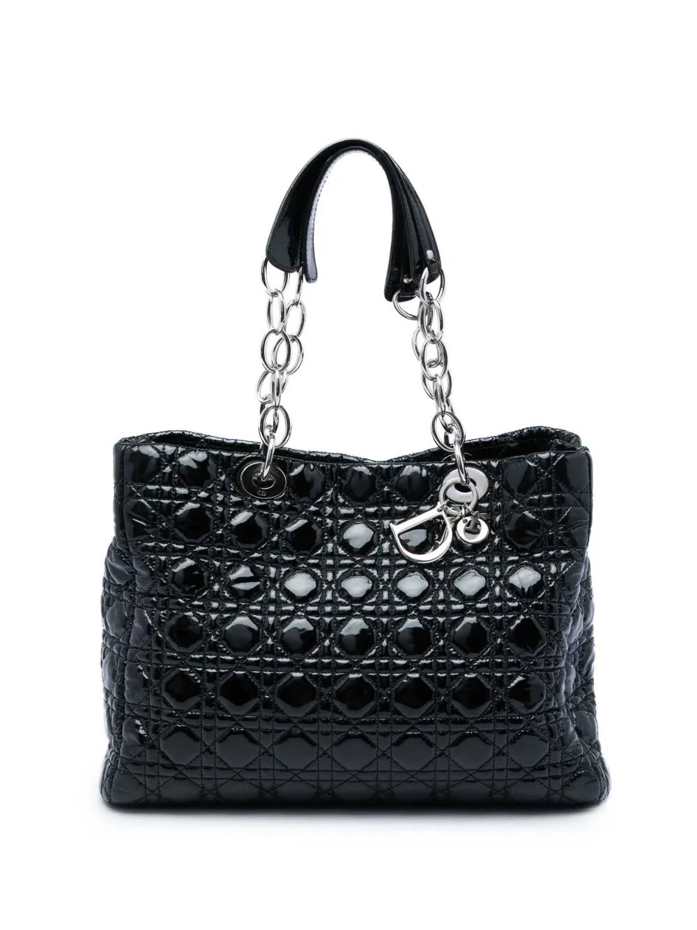 2011 Large Patent Cannage Lady Dior Soft Shopping tote bag