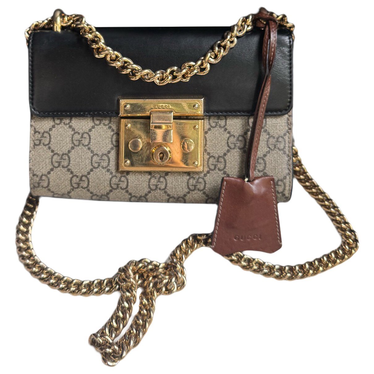 Padlock leather handbag