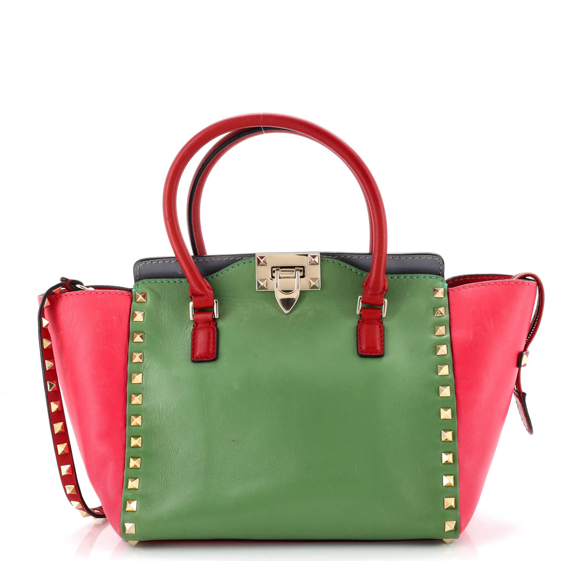 Rockstud Tote Rigid Leather Small