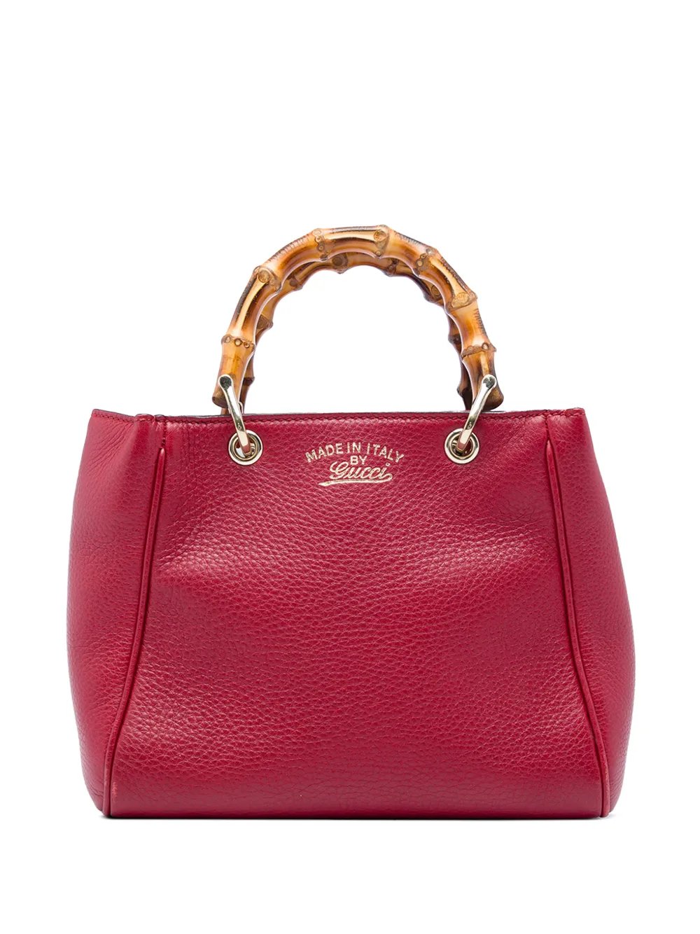 2016-2026 Mini Calfskin Bamboo Shopper satchel