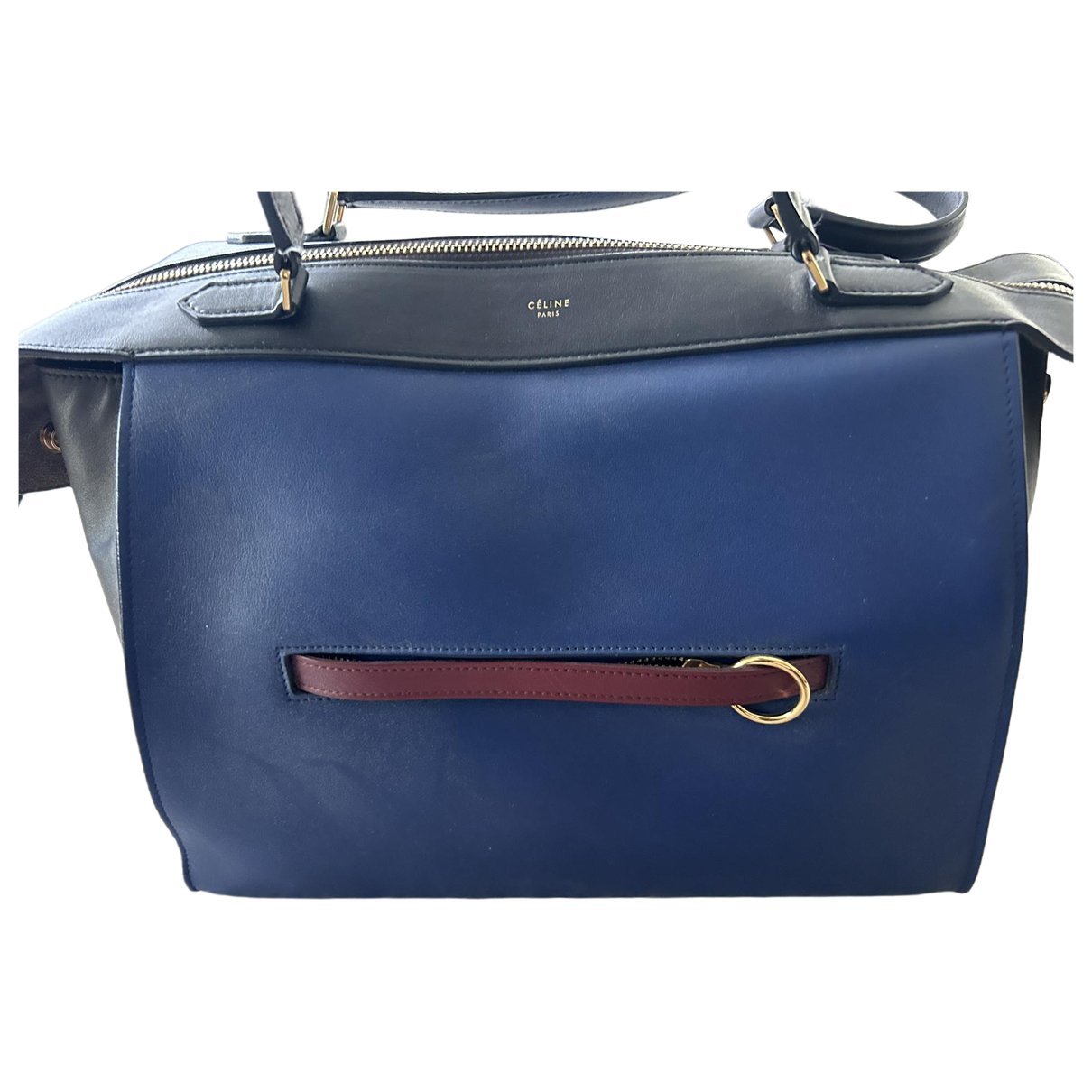 Ring leather handbag