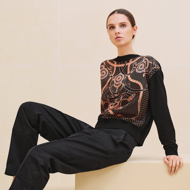 Pull manches longues twillaine imprimé « Eperon d'Or Bandana »
