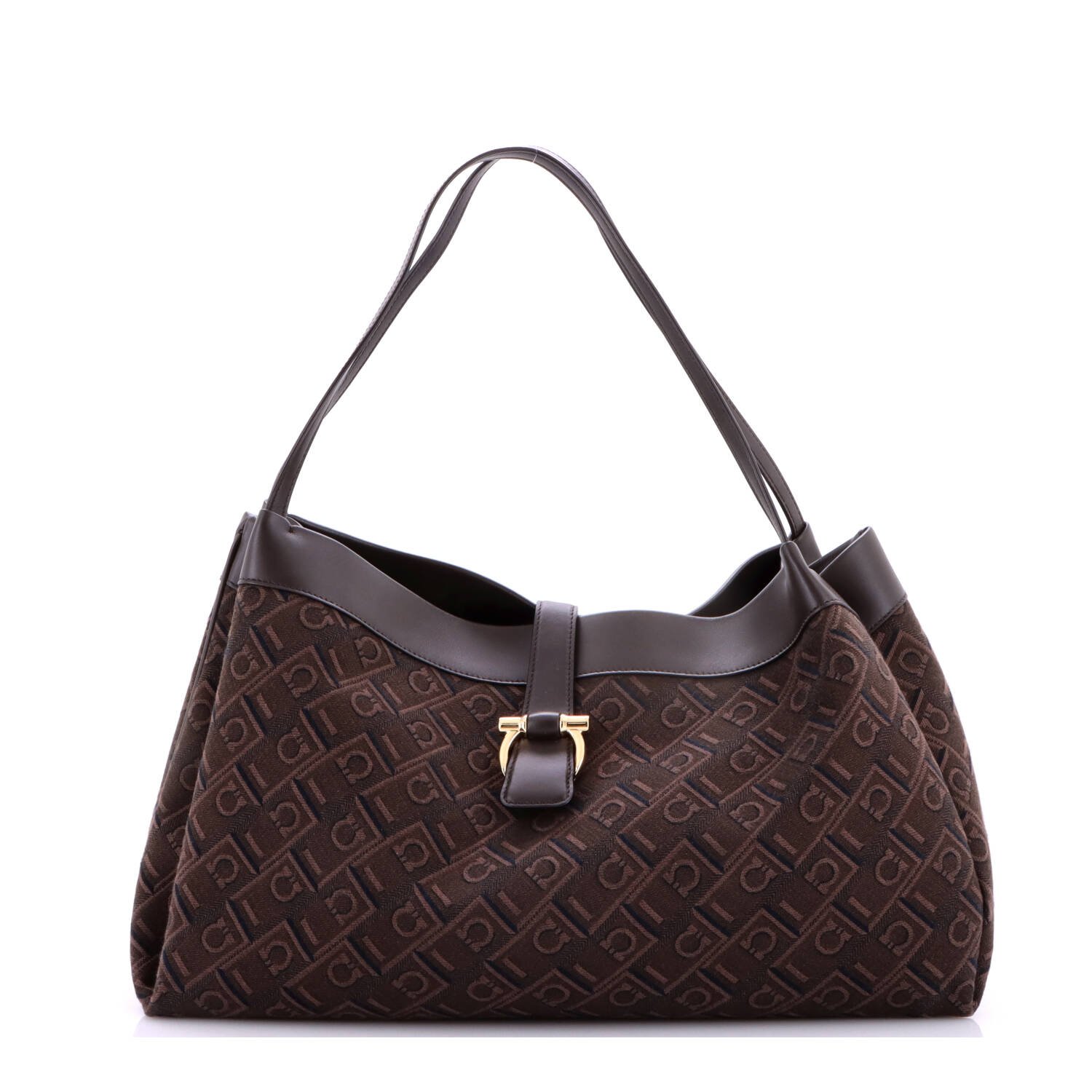 Gancini Shoulder Tote Bag Gancini Jacquard Medium