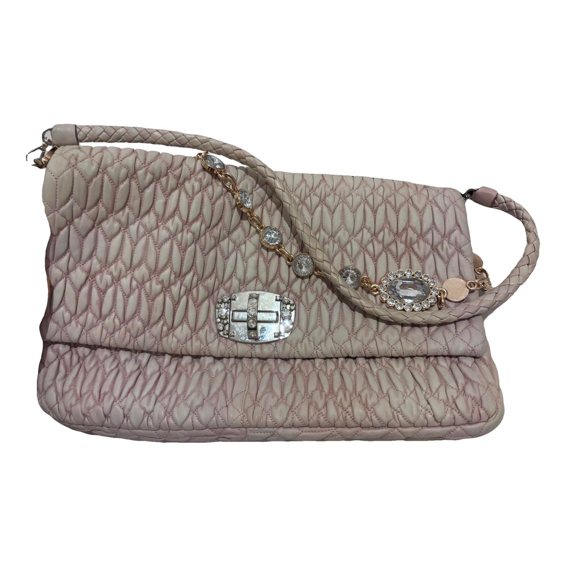 Miu Crystal leather handbag