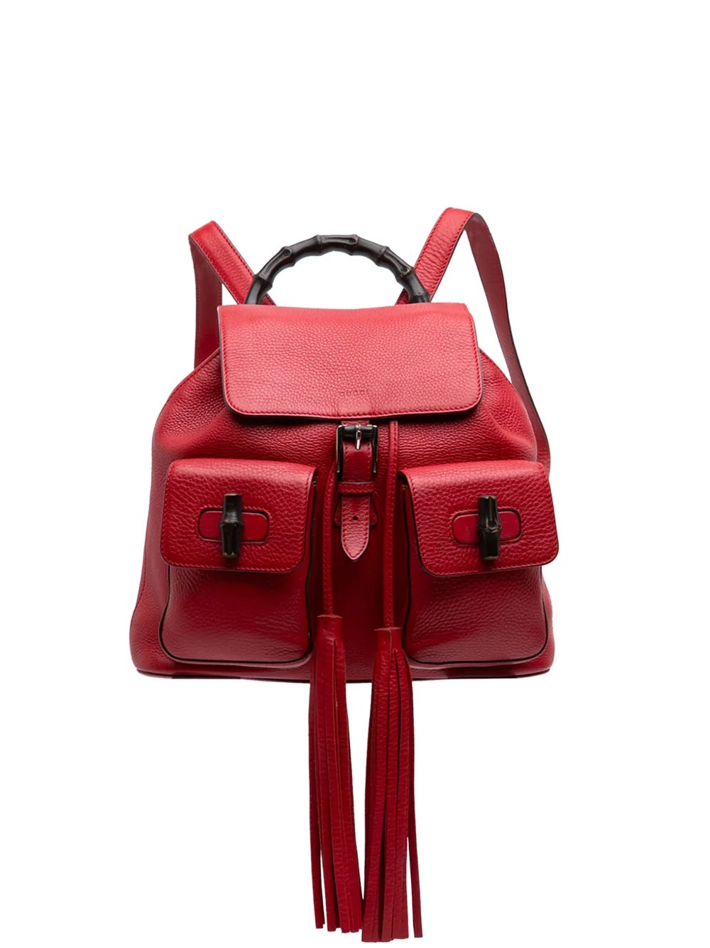 2016-2026 Leather Bamboo Tassel backpack