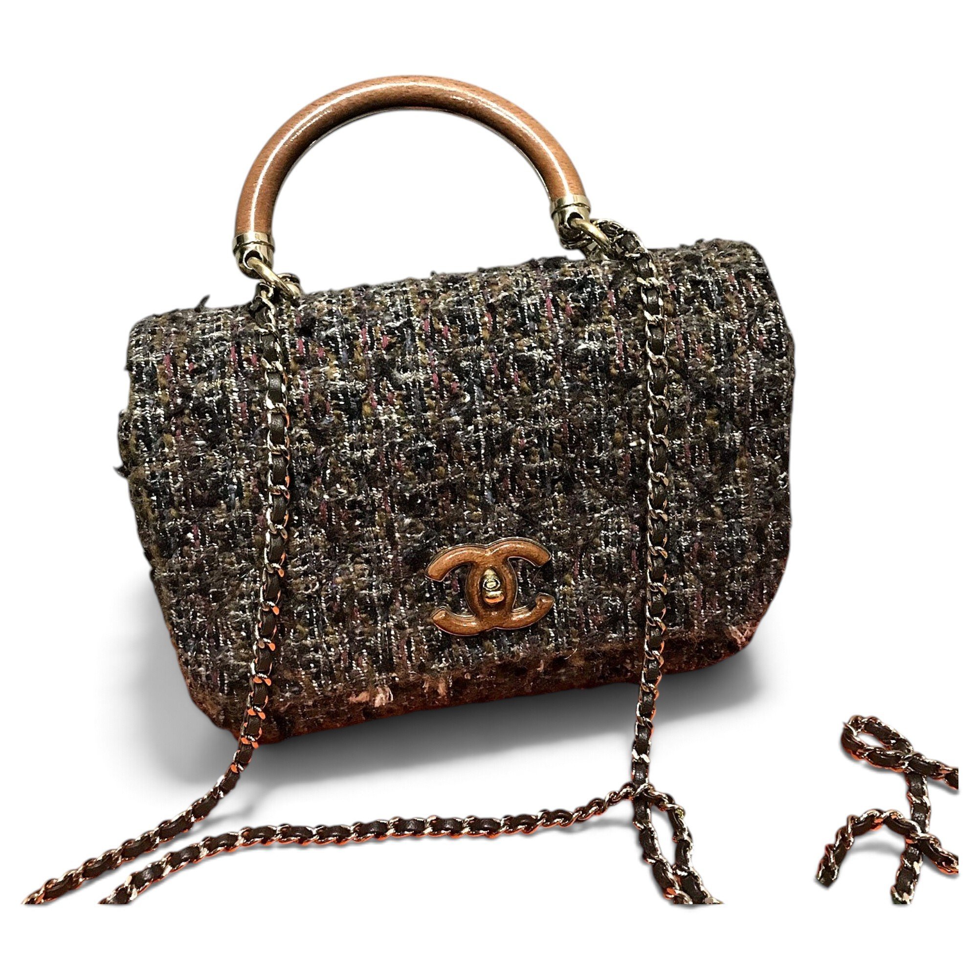 Coco Handle wool handbag