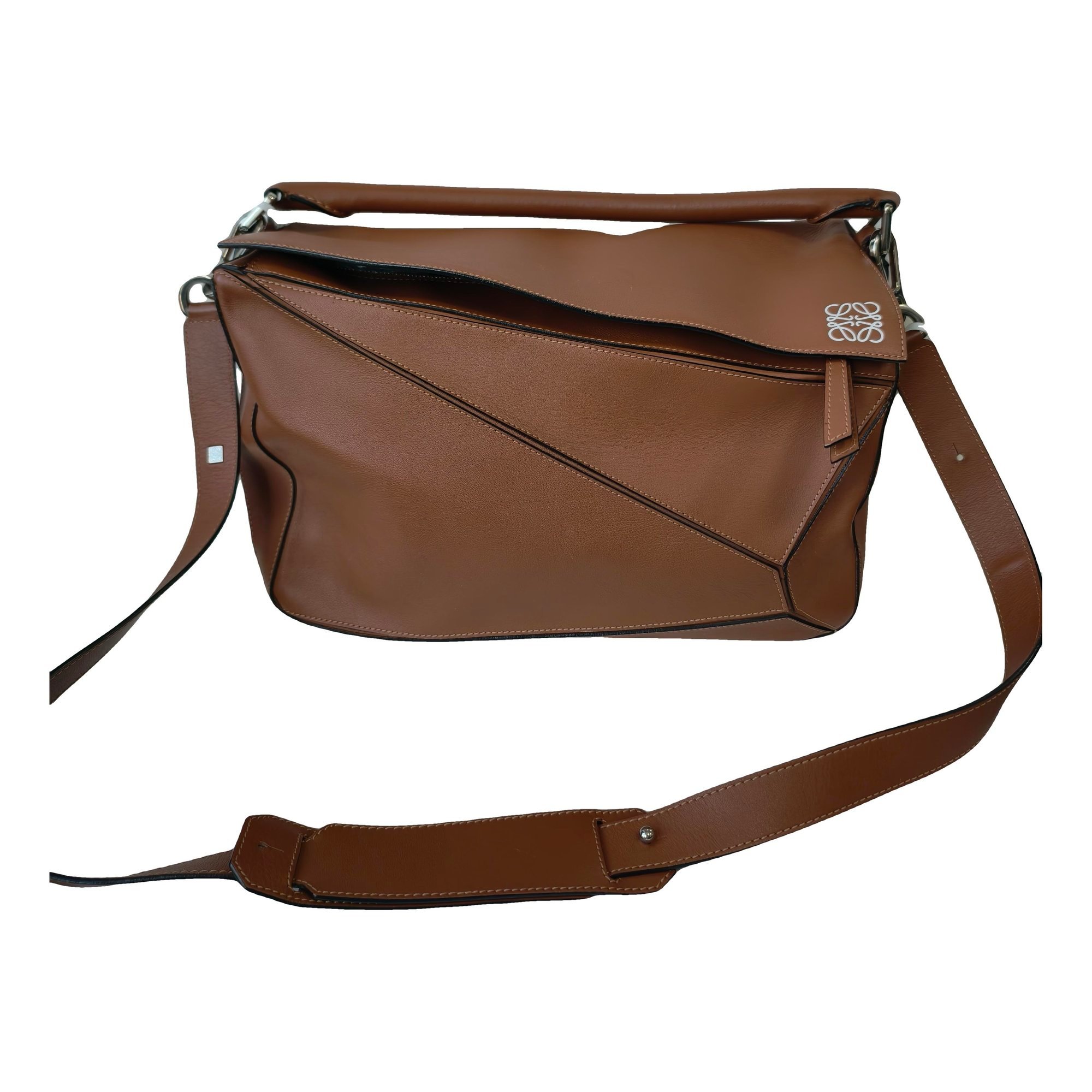 Puzzle leather handbag