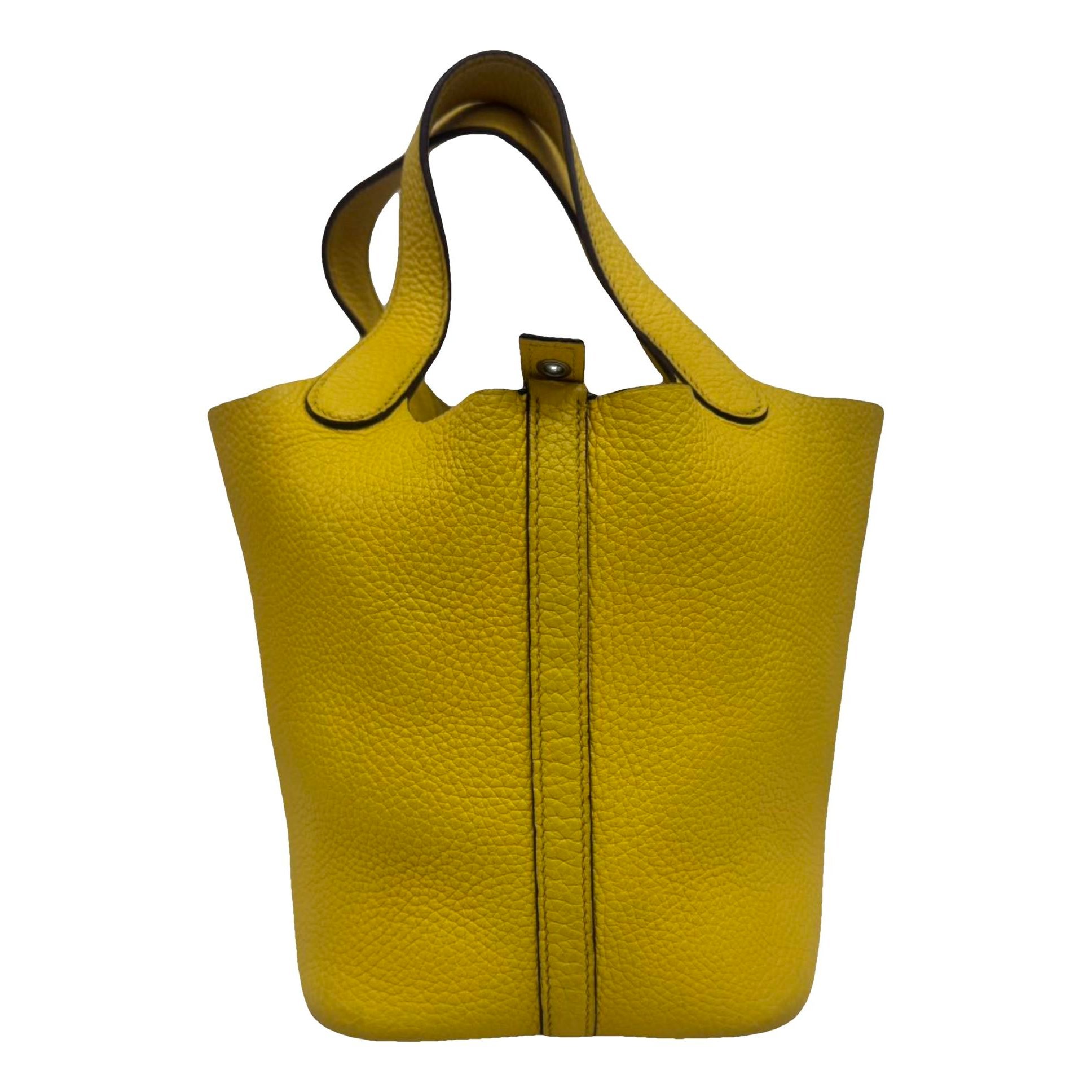 Picotin leather tote