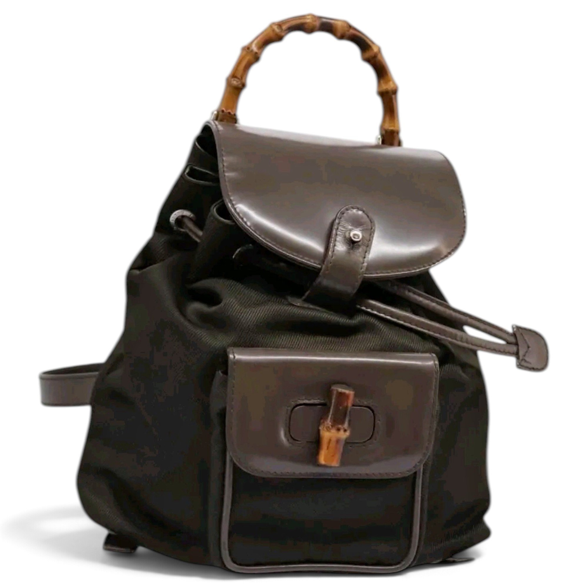 Vintage Bamboo leather backpack