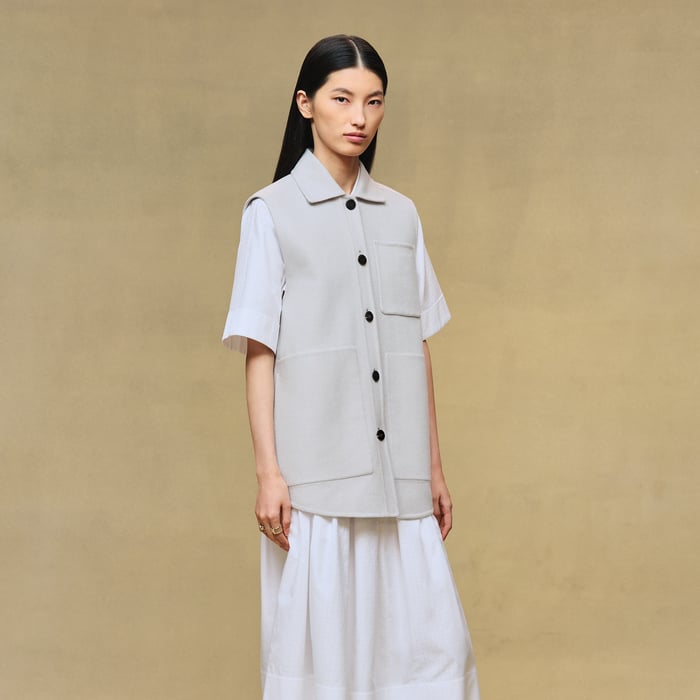 Gris Pervenche Overshirt Vest