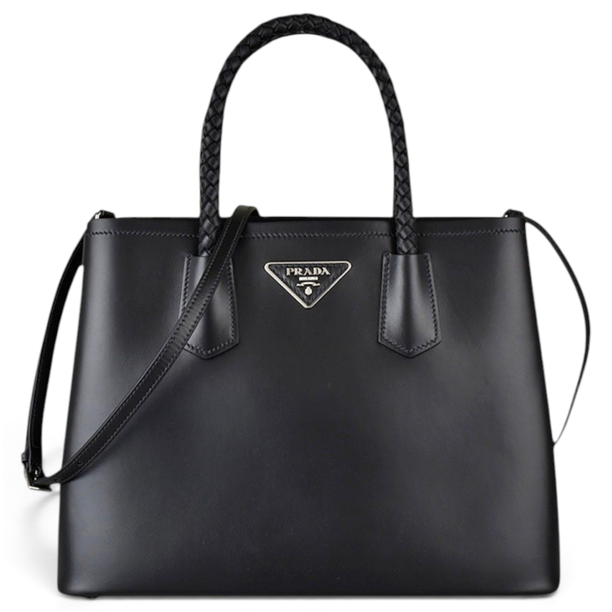 Double leather handbag