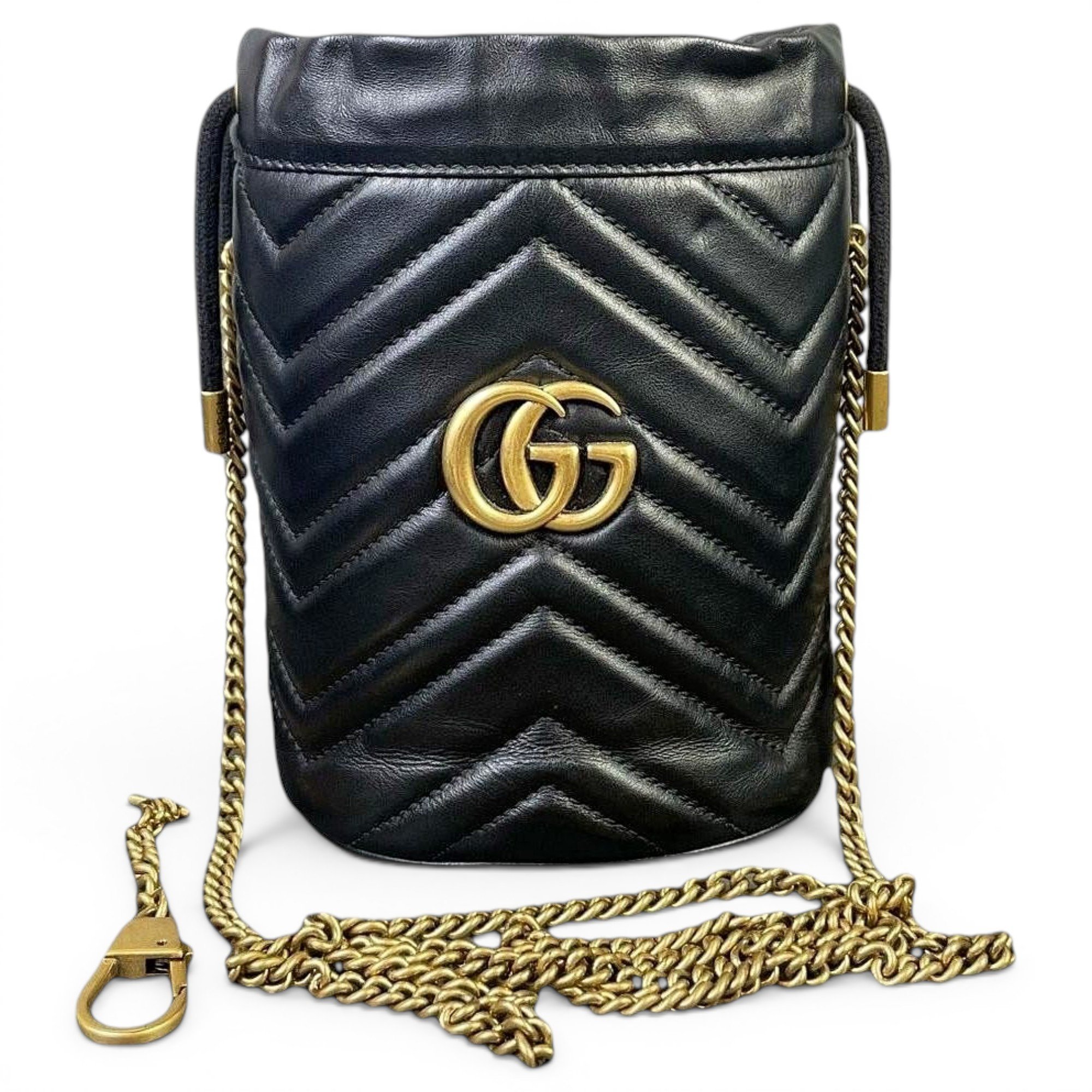 GG Marmont Chain Bucket leather handbag