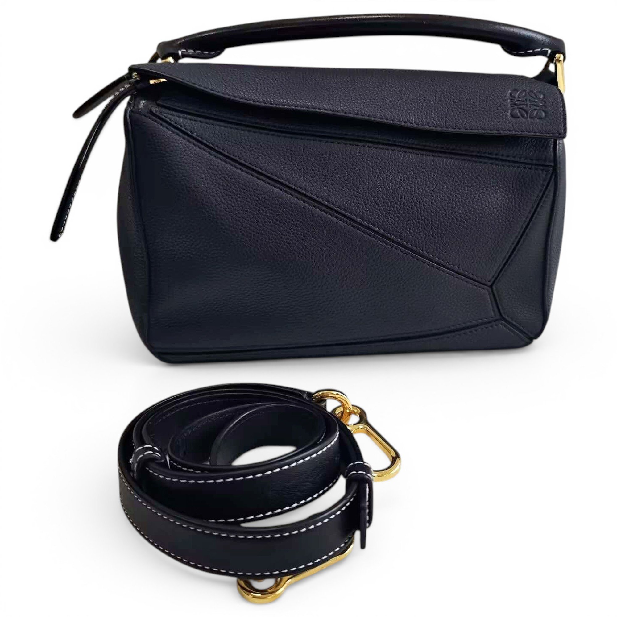 Puzzle leather handbag