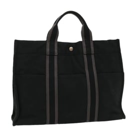 Hermes Fourre Tout Mm Handbag Black Cloth 2110