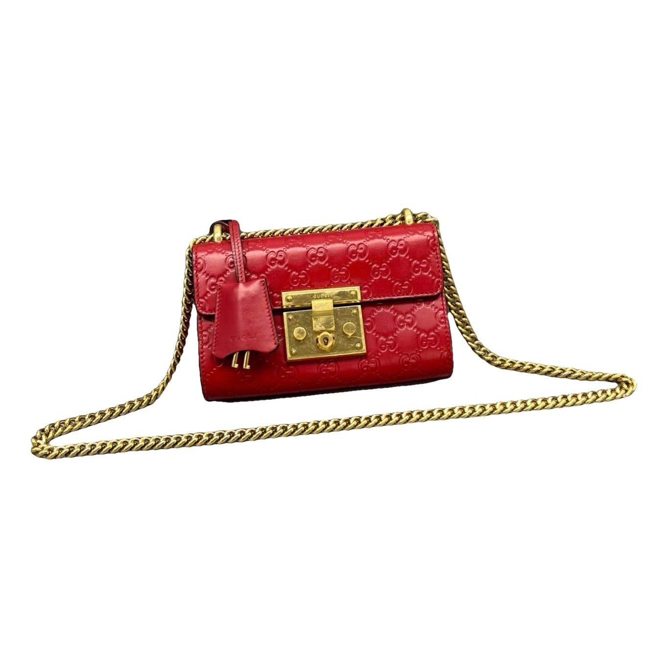 Padlock leather handbag