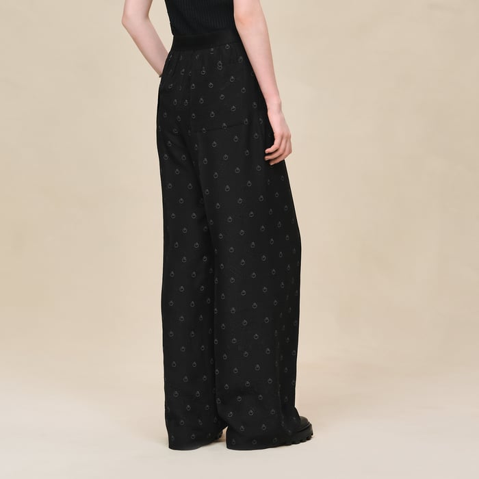 Noir "Aux Champs En Fleurs" Pants