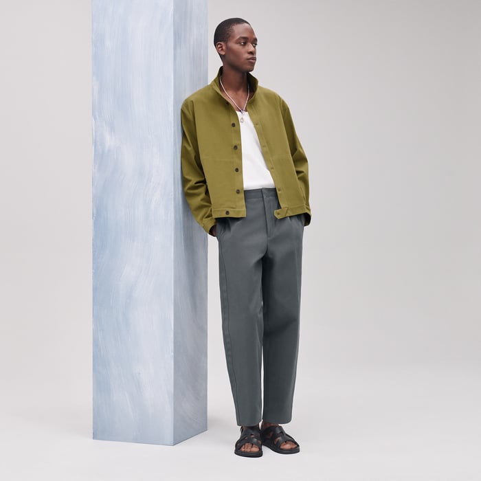 Matcha "Pique Plie" Buttoned Jacket