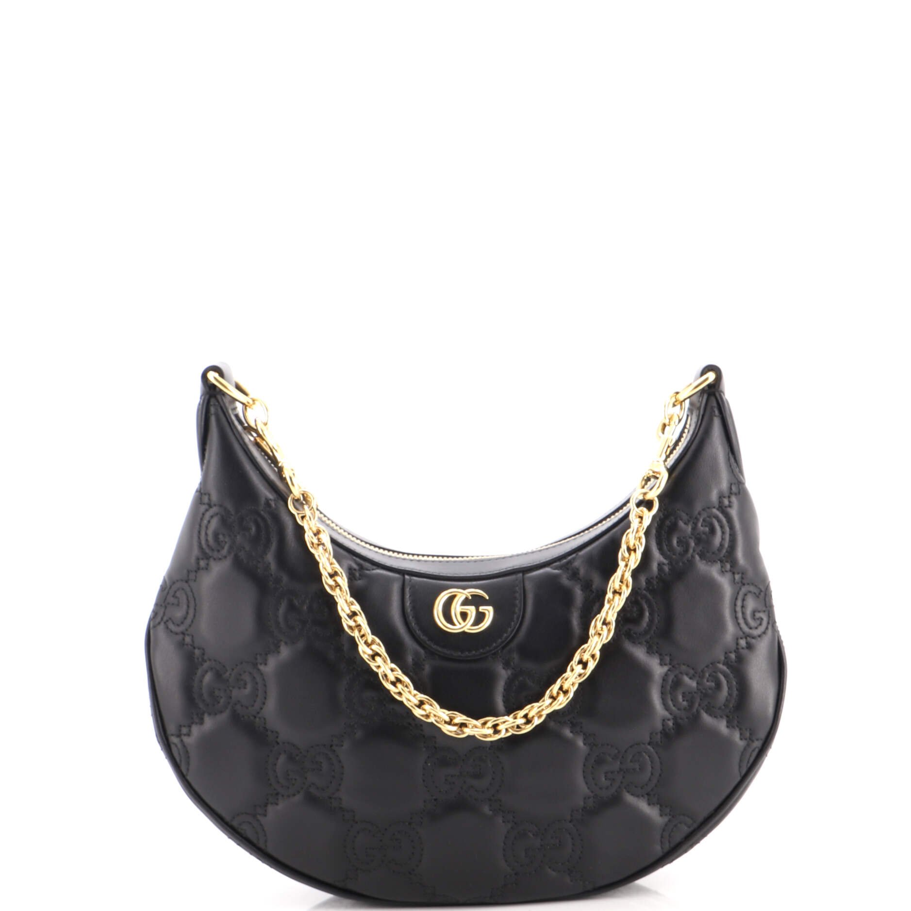 Half Moon Hobo GG Matelasse Leather Small