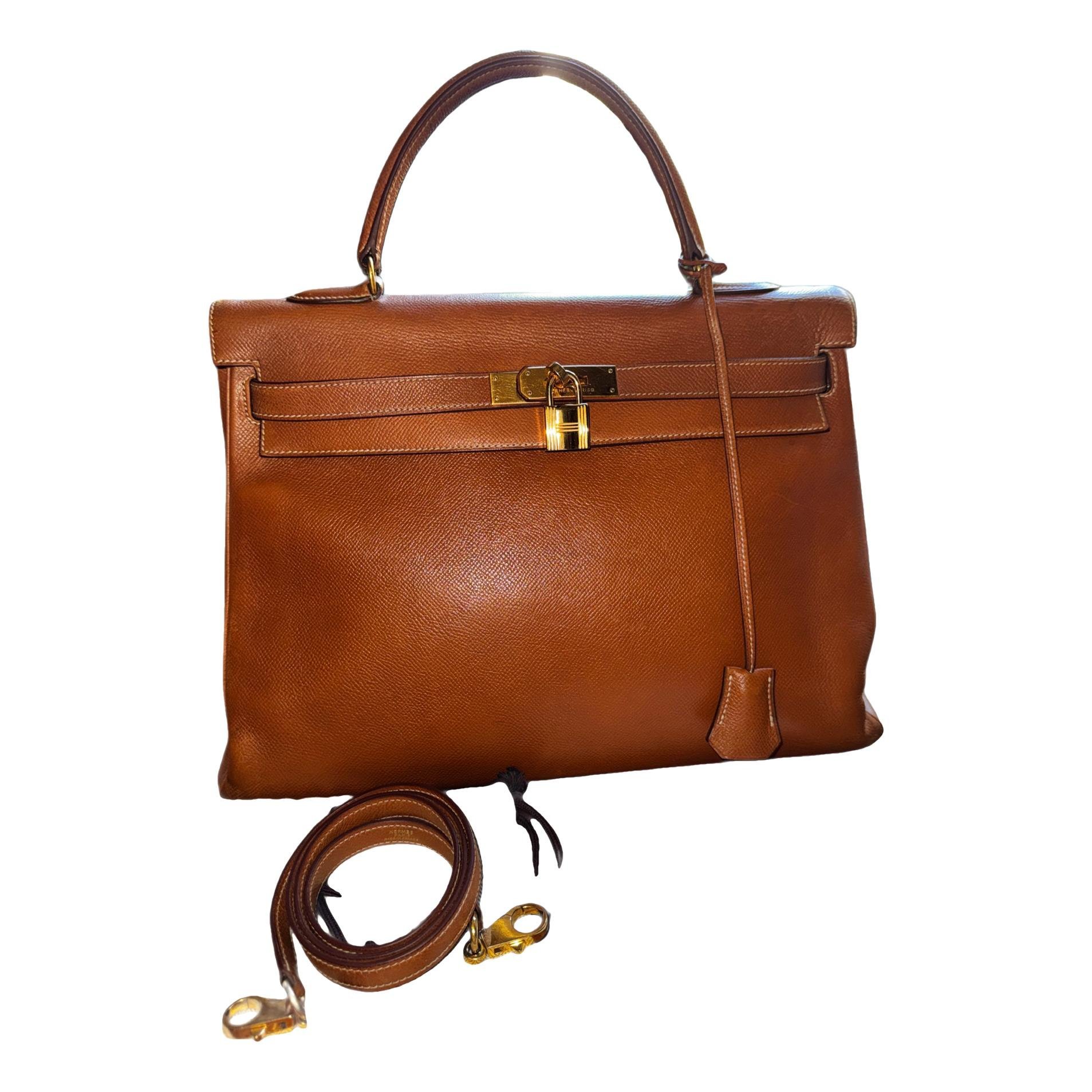 Hermes Kelly 32 Handbag Togo Leather 1991