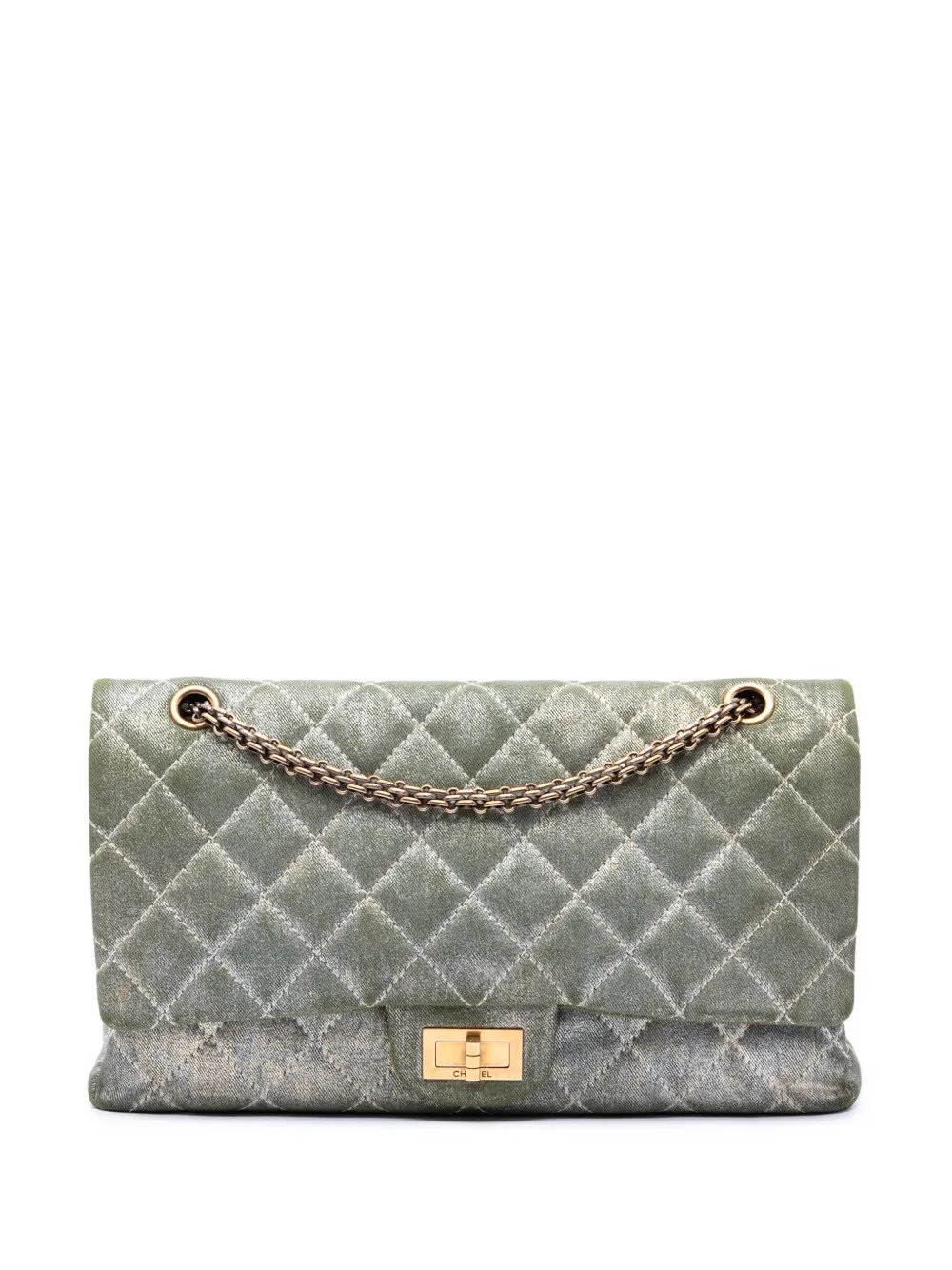 2009-2010 Quilted Shimmering Denim Reissue 2.55 Double Flap 227 shoulder bag