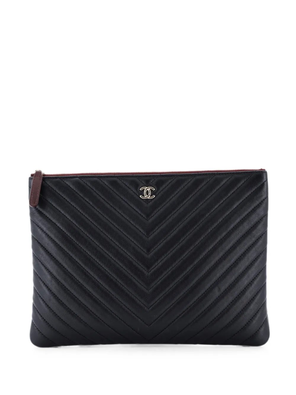 O Case Chevron Calfskin Large clutch bag