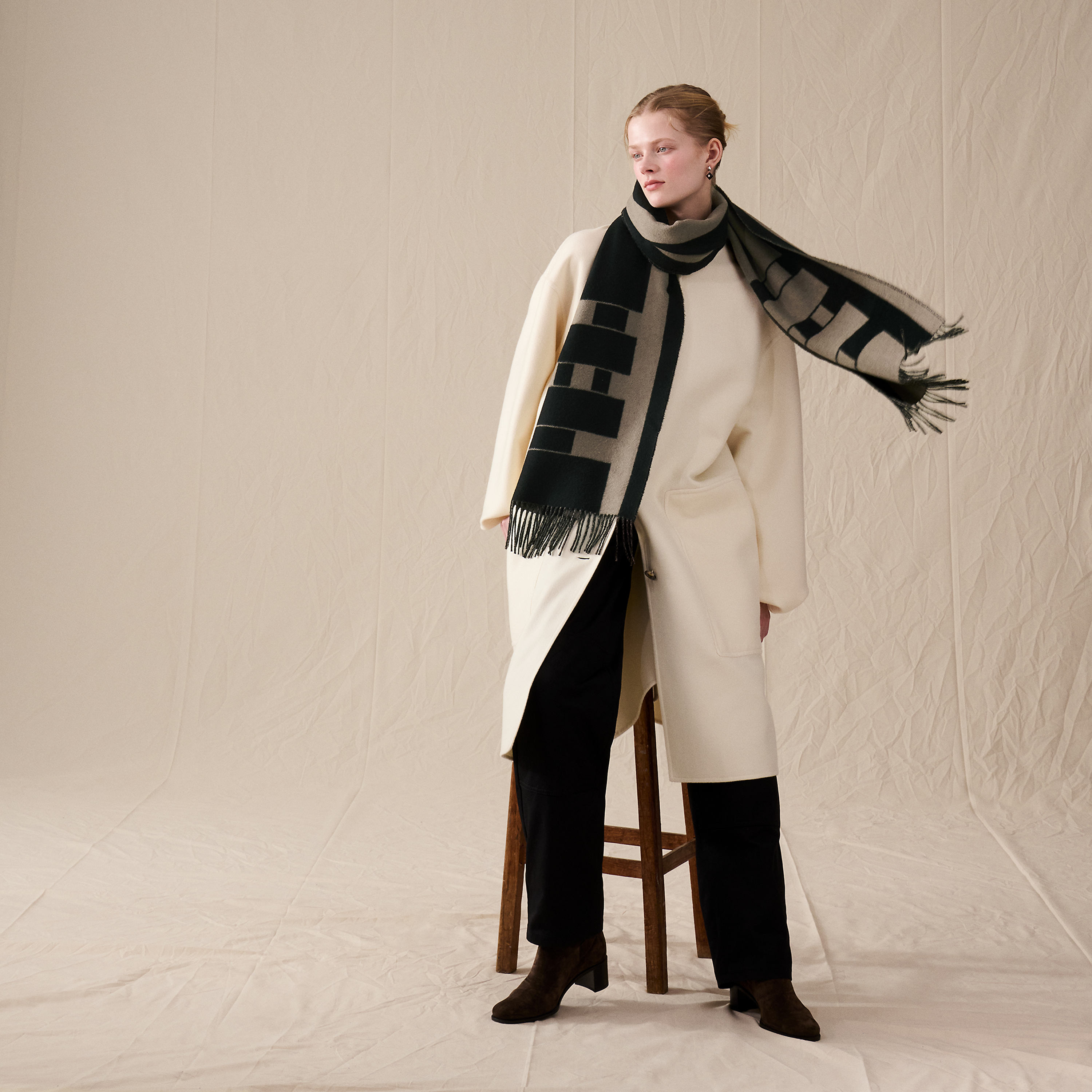 HERMES マフラー コンクール 首元彩る♪】HERMES マフラー《コンクール》Concours カシミア (HERMES