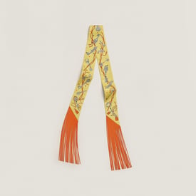 Les Cles A Pois Leather Fringes Twilly