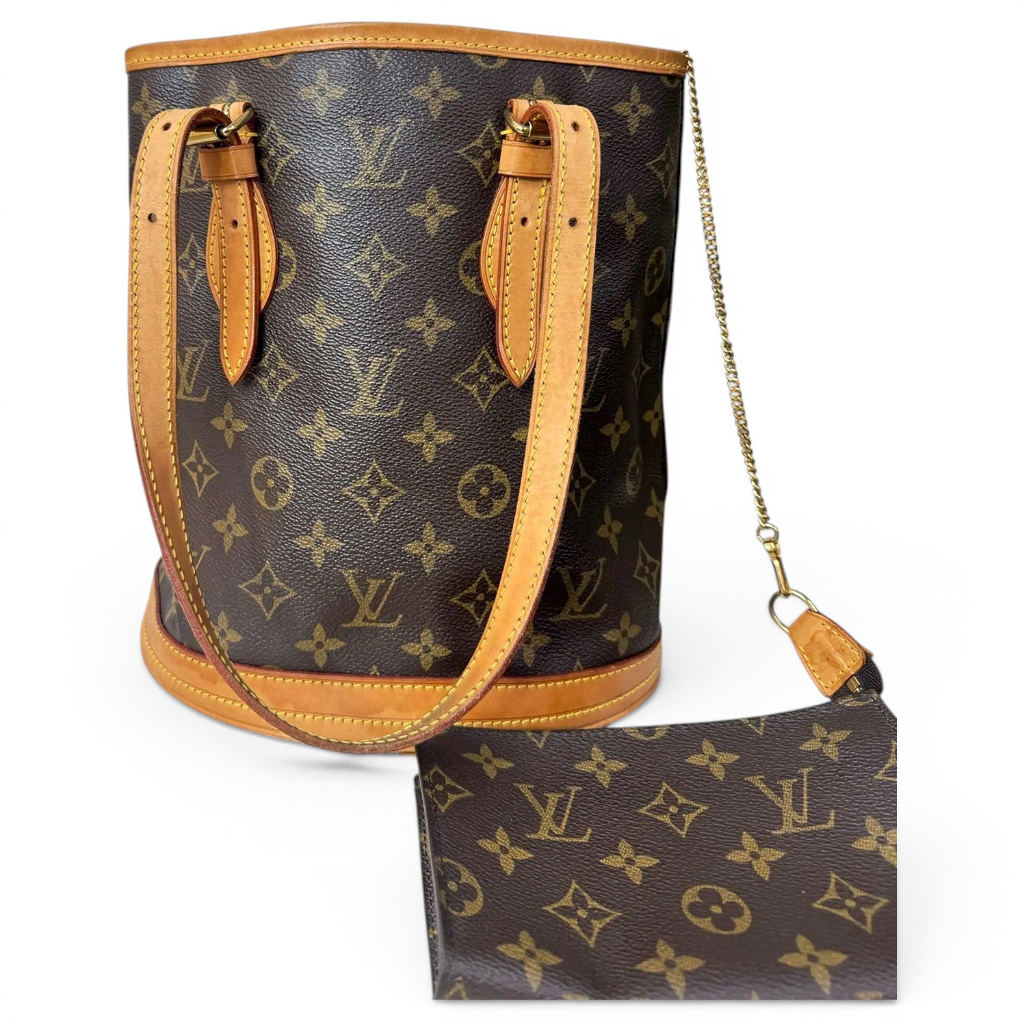 Bucket vinyl handbag