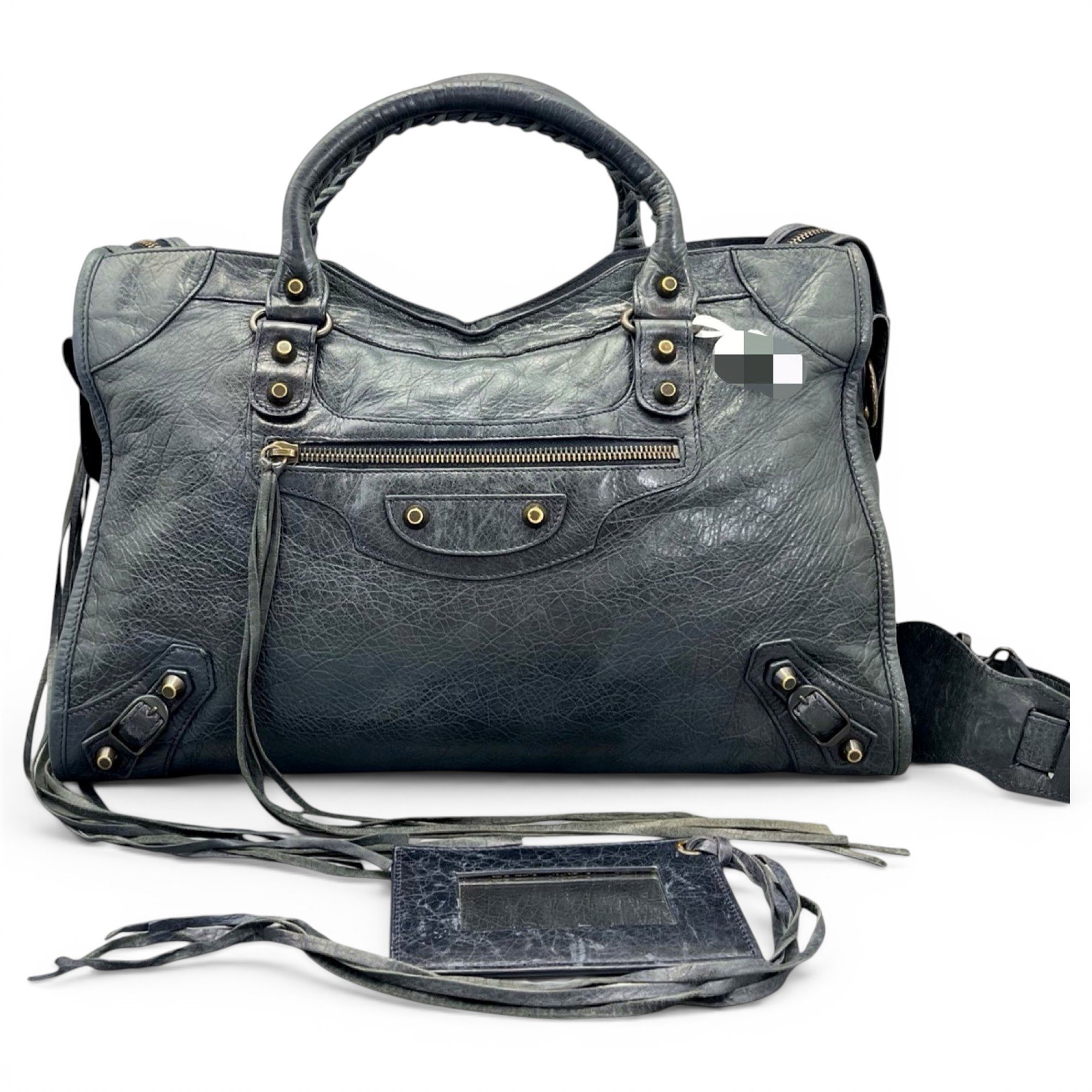 City leather handbag