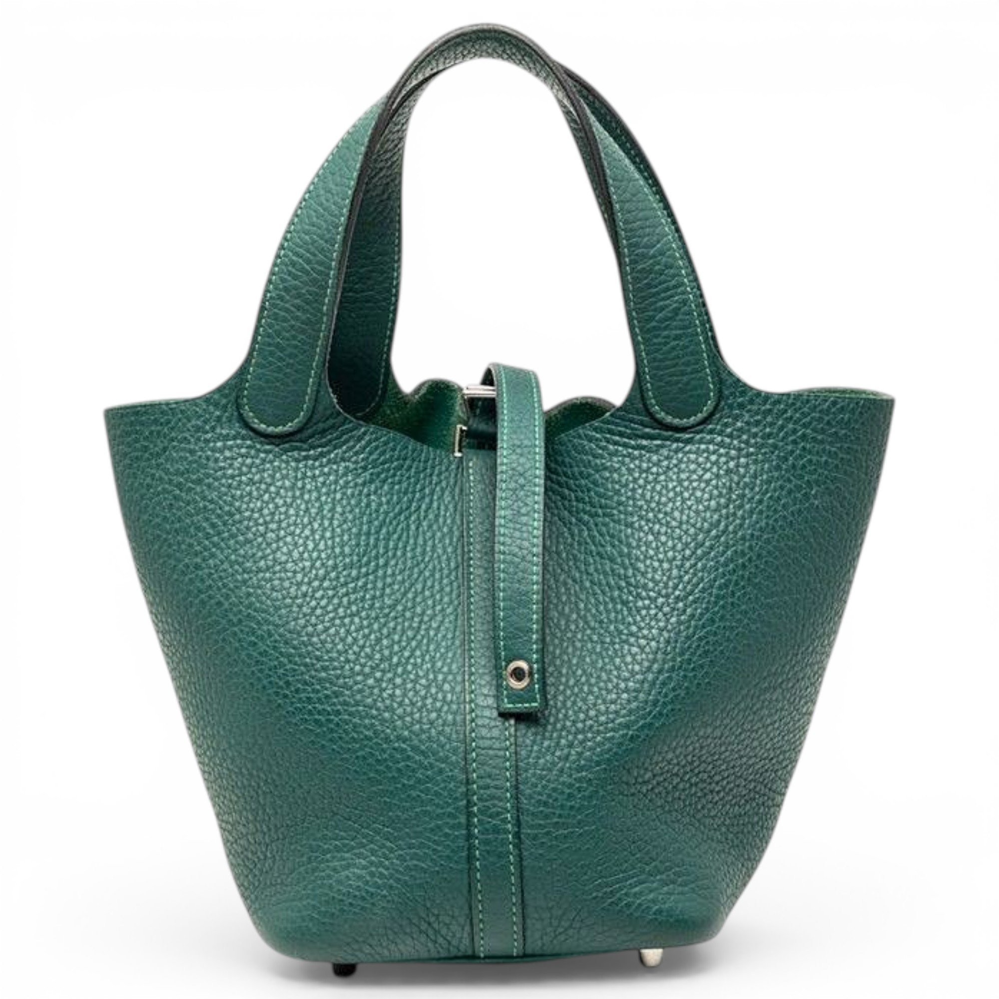 Hermes Picotin 18 Handbag Malachite Togo Leather