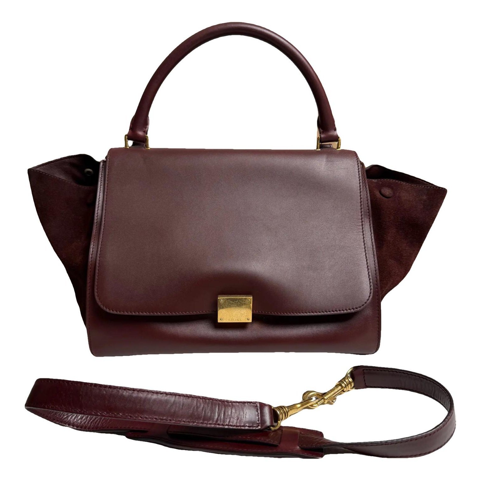Trapèze leather handbag