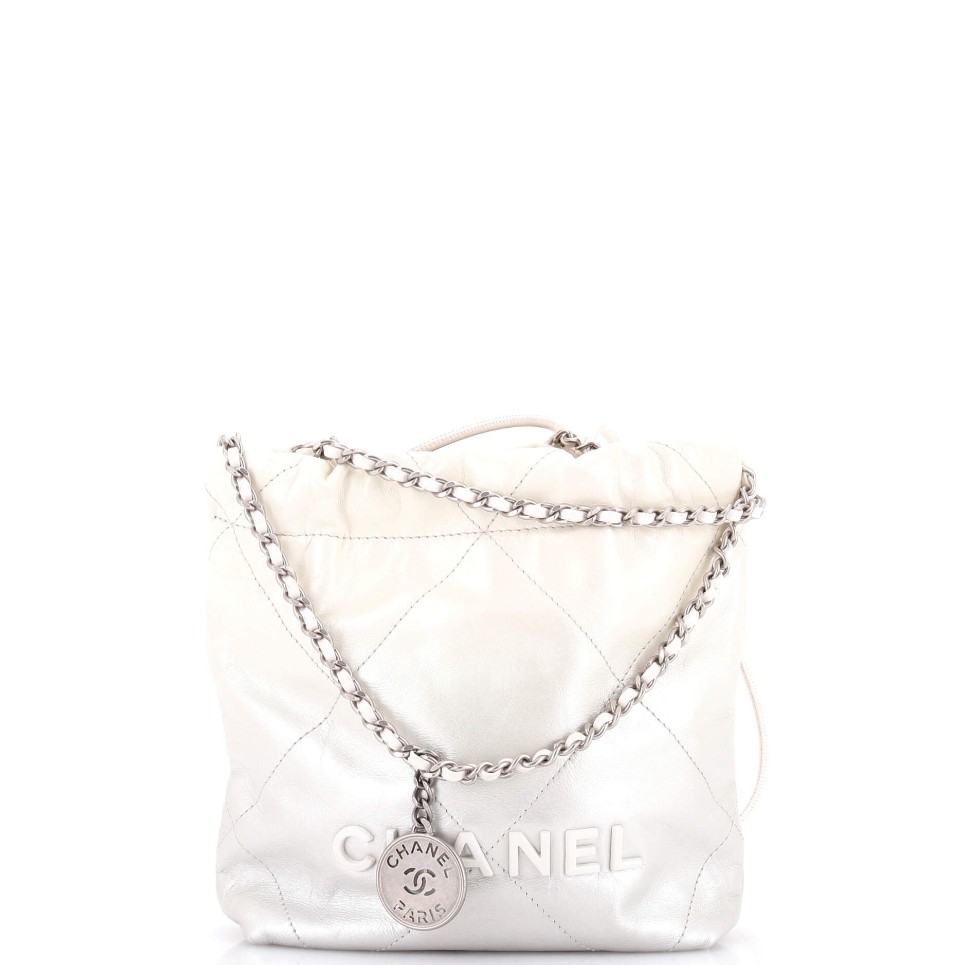 22 Chain Hobo Quilted Metallic Degrade Calfskin Mini