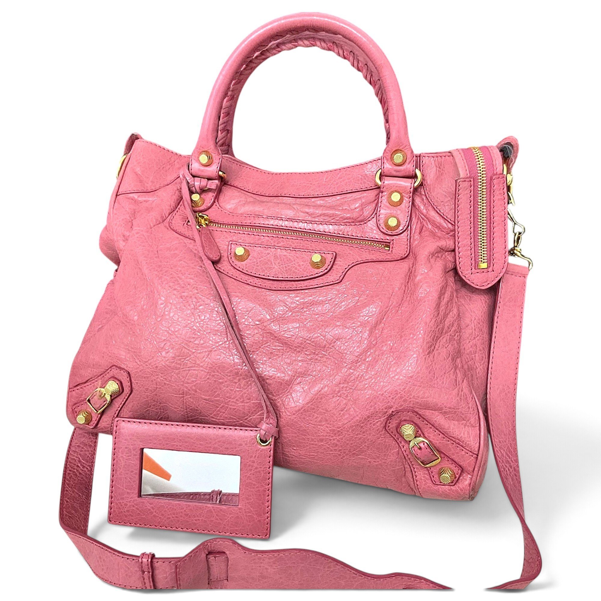 City leather handbag